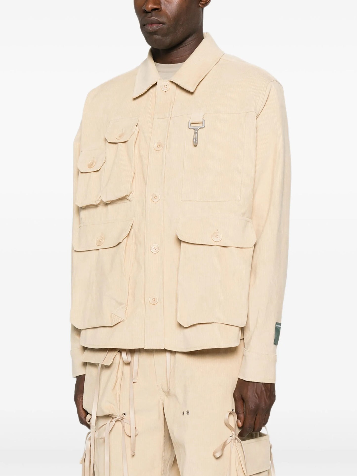 multi-pocket corduroy shirt jacket