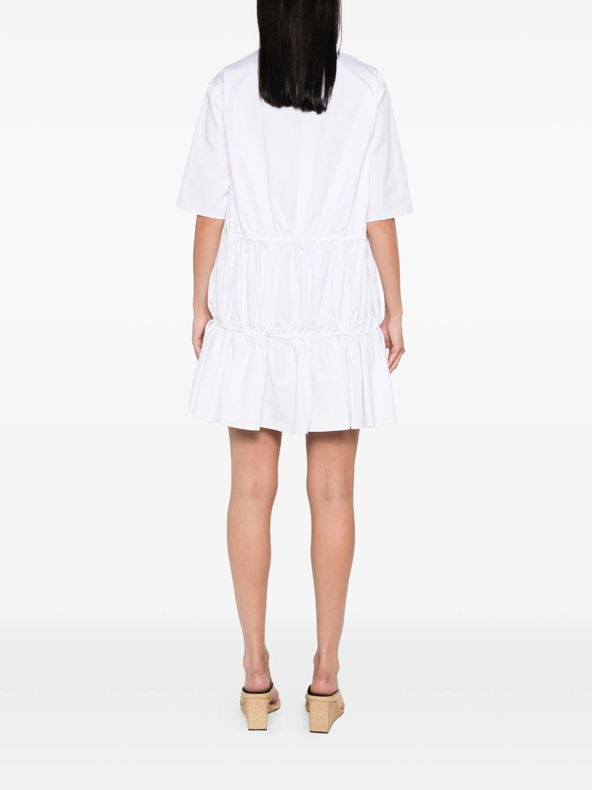 drawstring ruffled dress