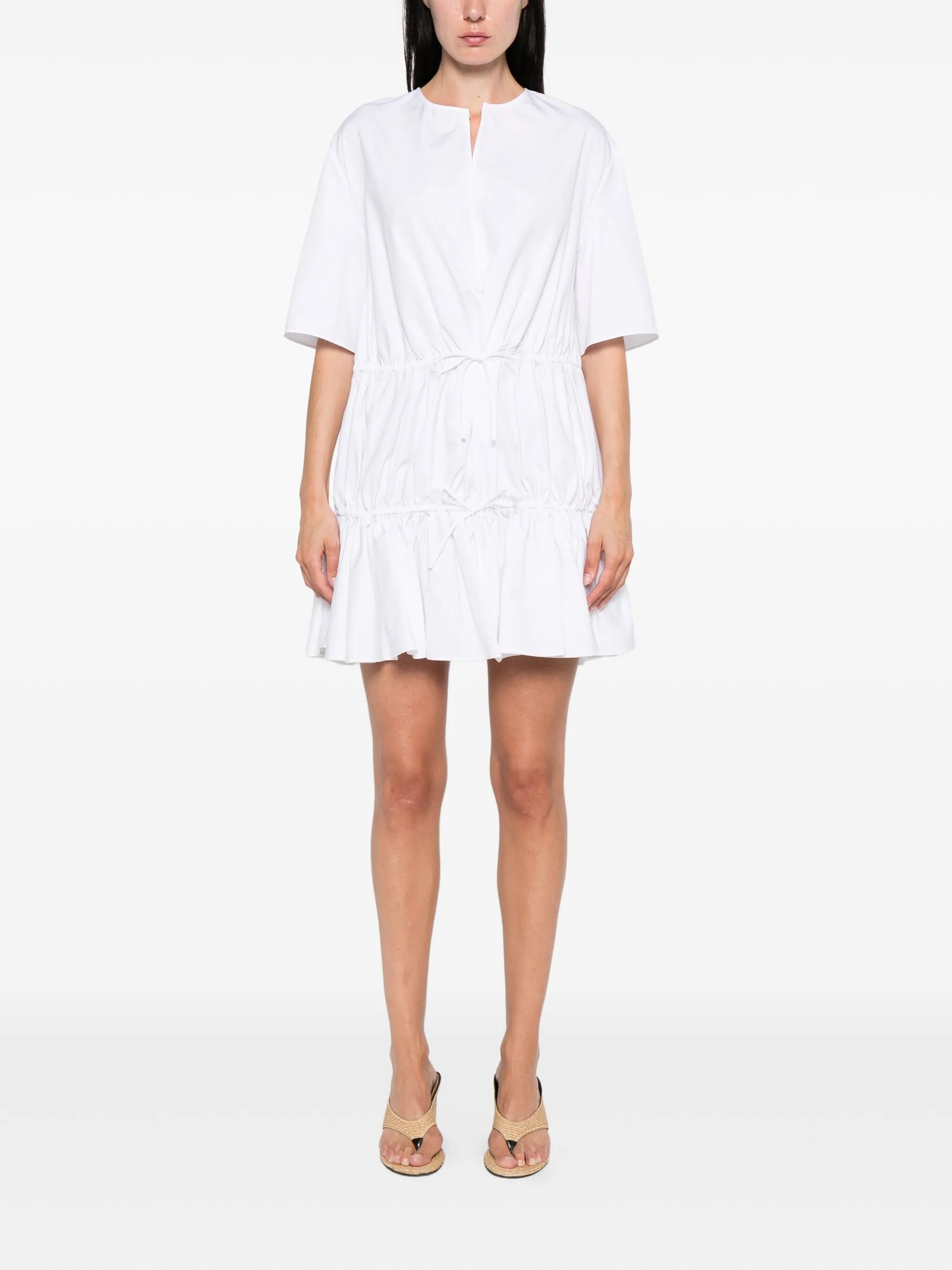 drawstring ruffled dress