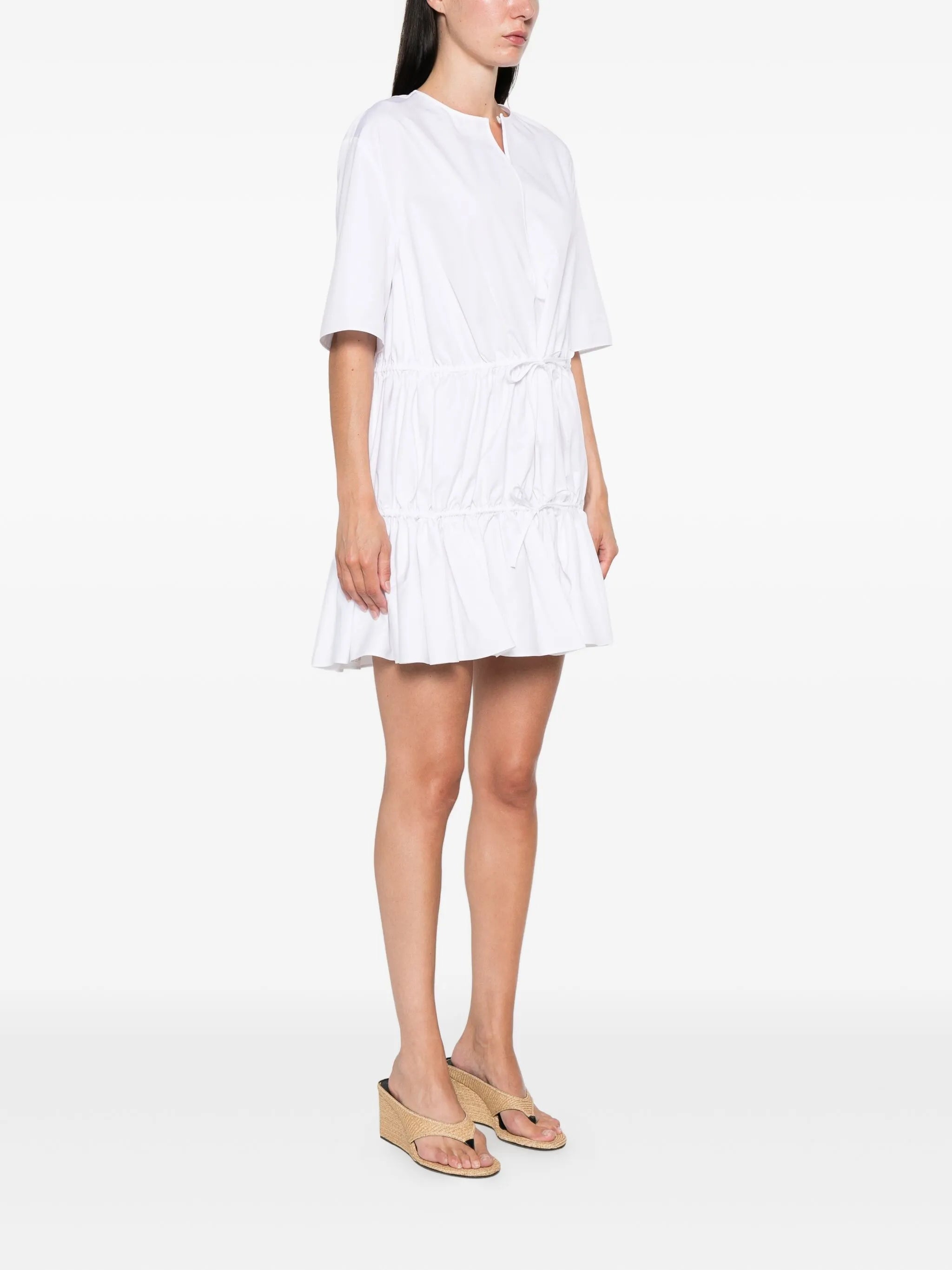 drawstring ruffled dress