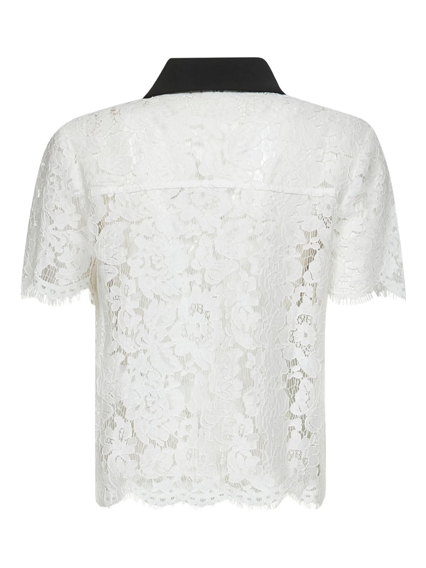 floral-lace short-sleeve shirt