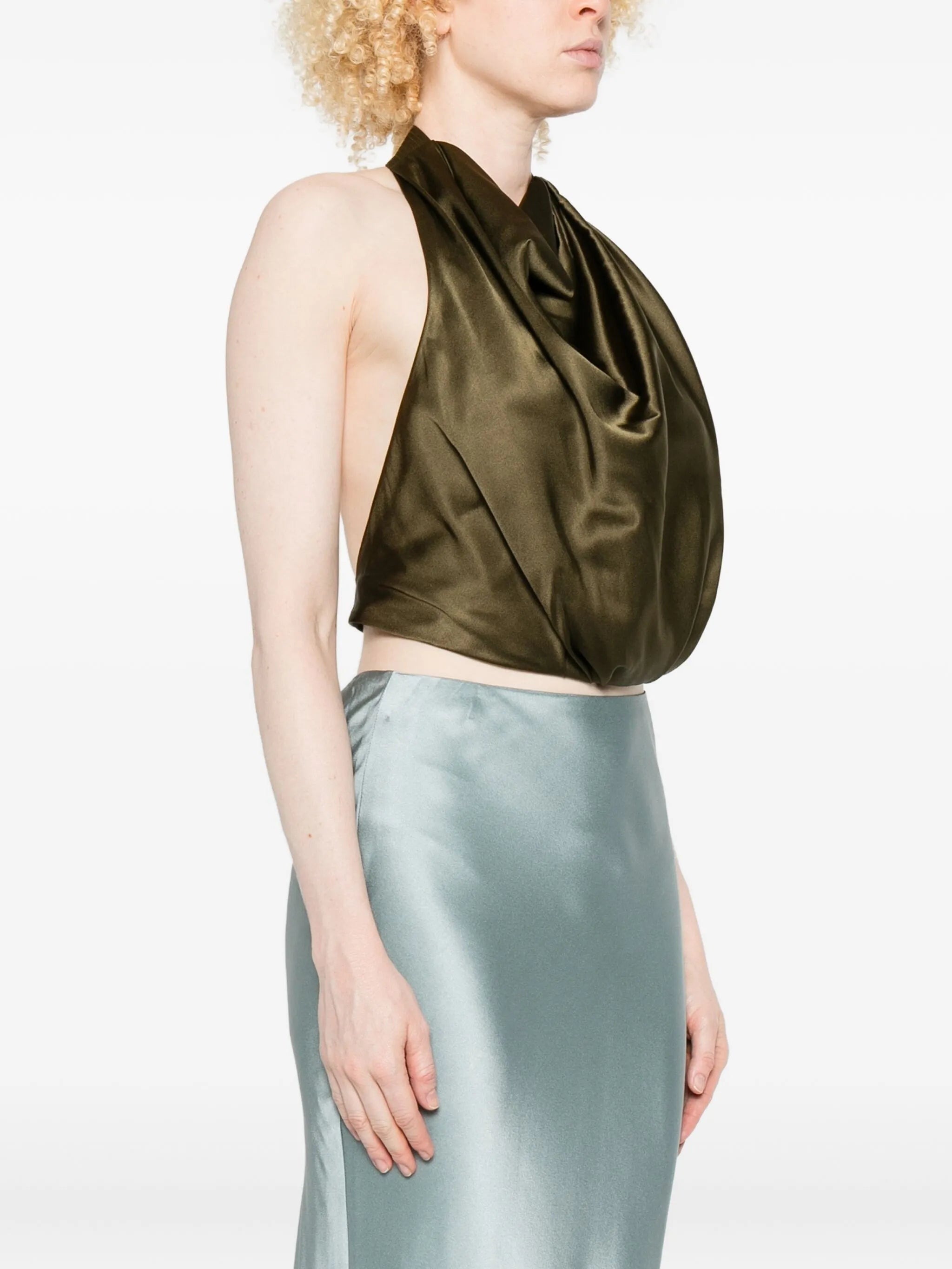 Adienne draped halterneck top