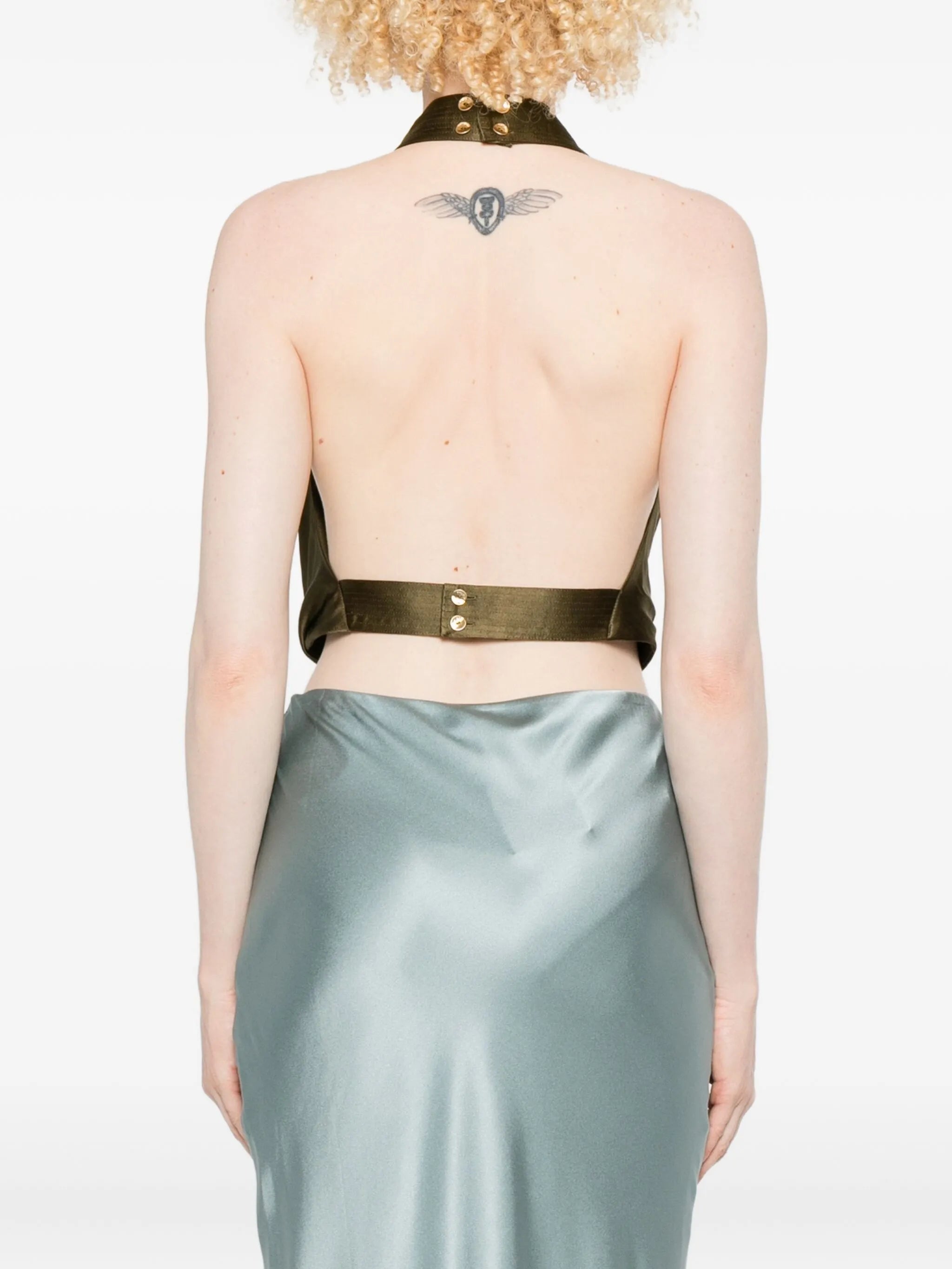 Adienne draped halterneck top