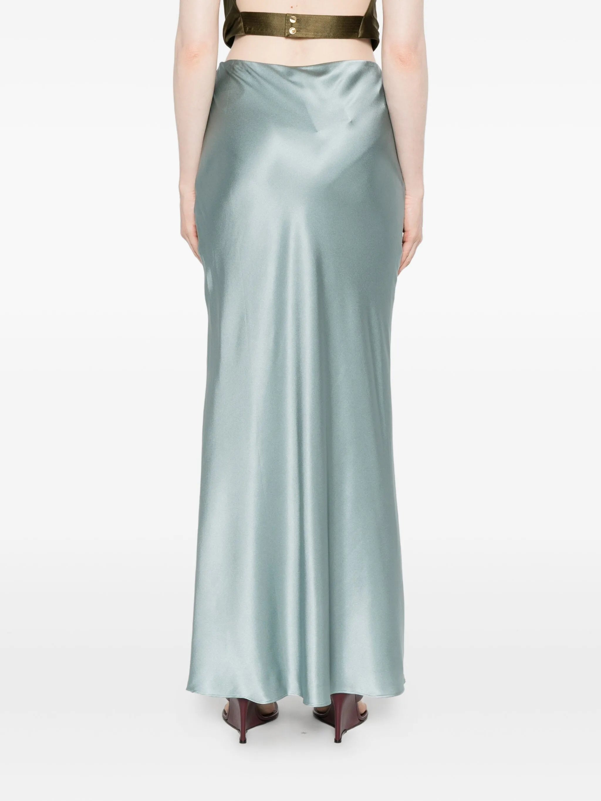 Chantel bias-cut satin maxi skirt
