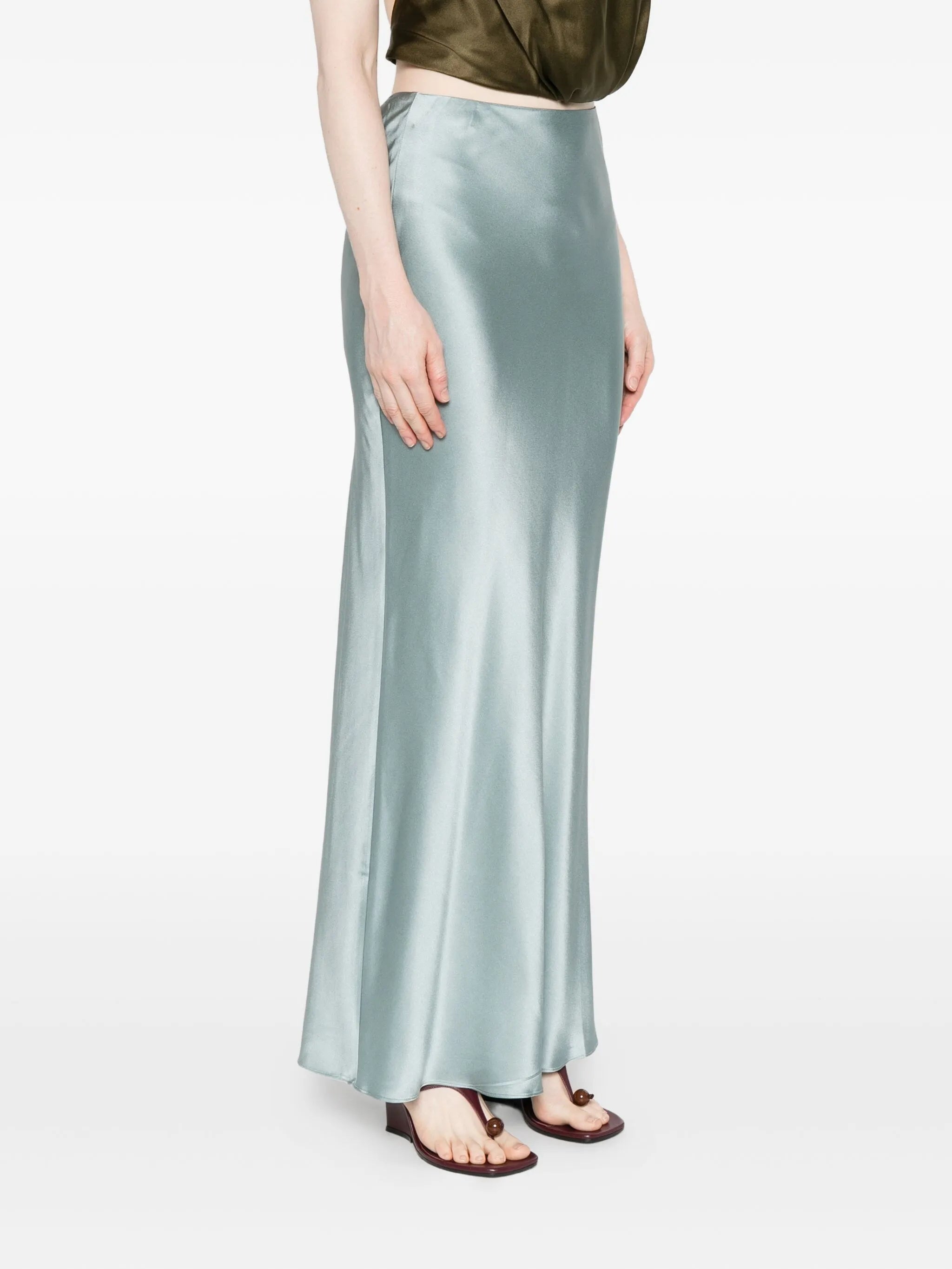 Chantel bias-cut satin maxi skirt
