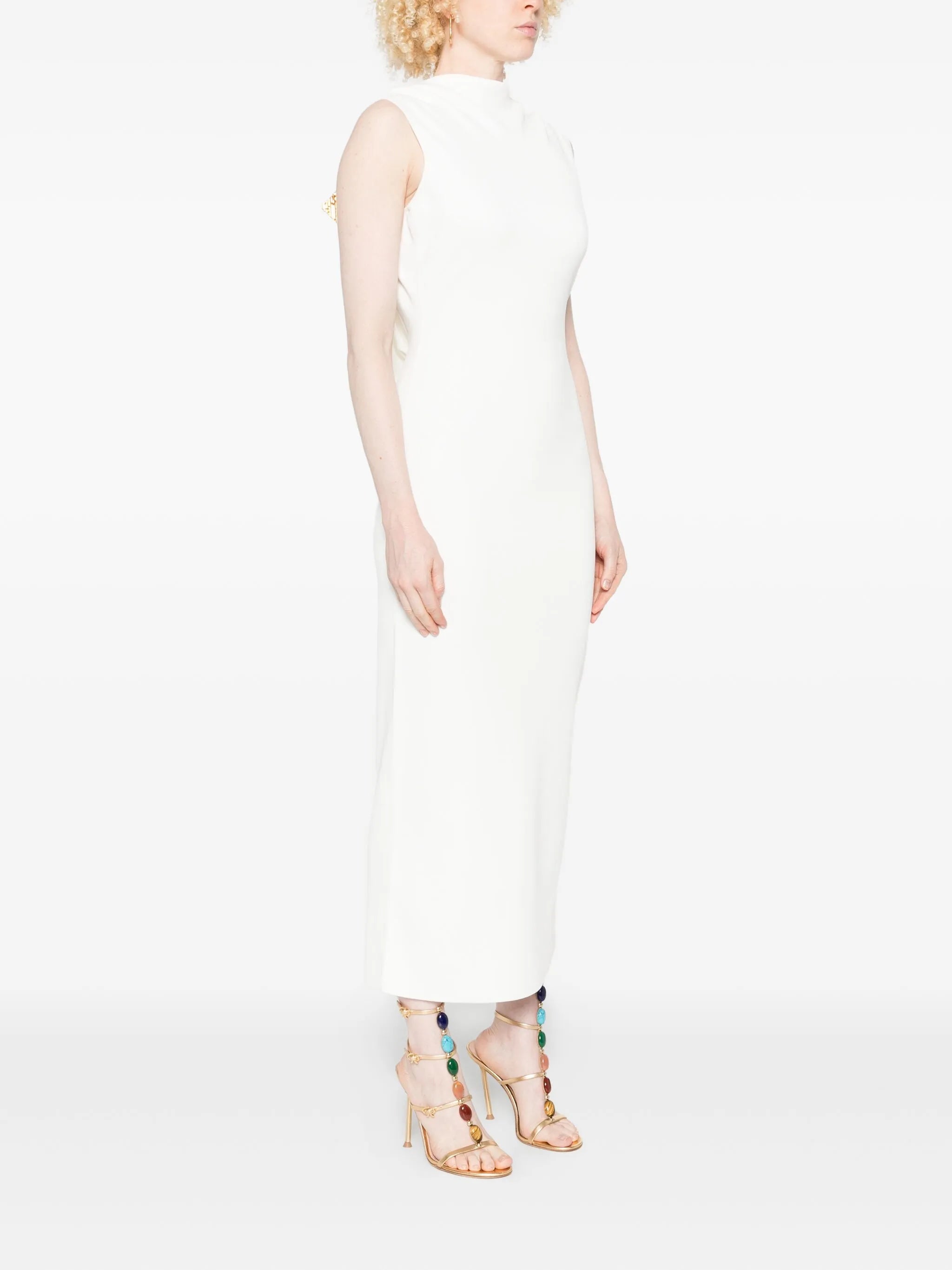 Deira sleeveless high-neck dress