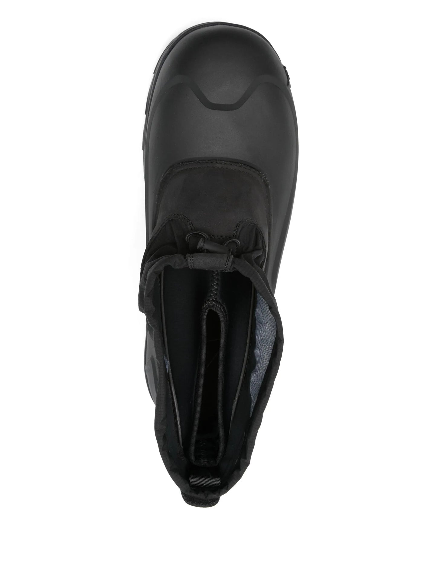 low rubber calf-suede boots