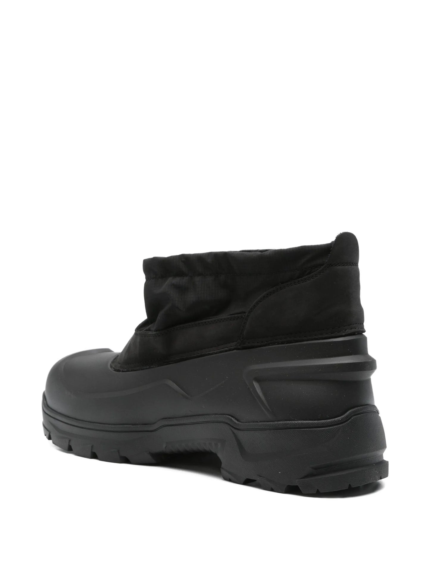 low rubber calf-suede boots