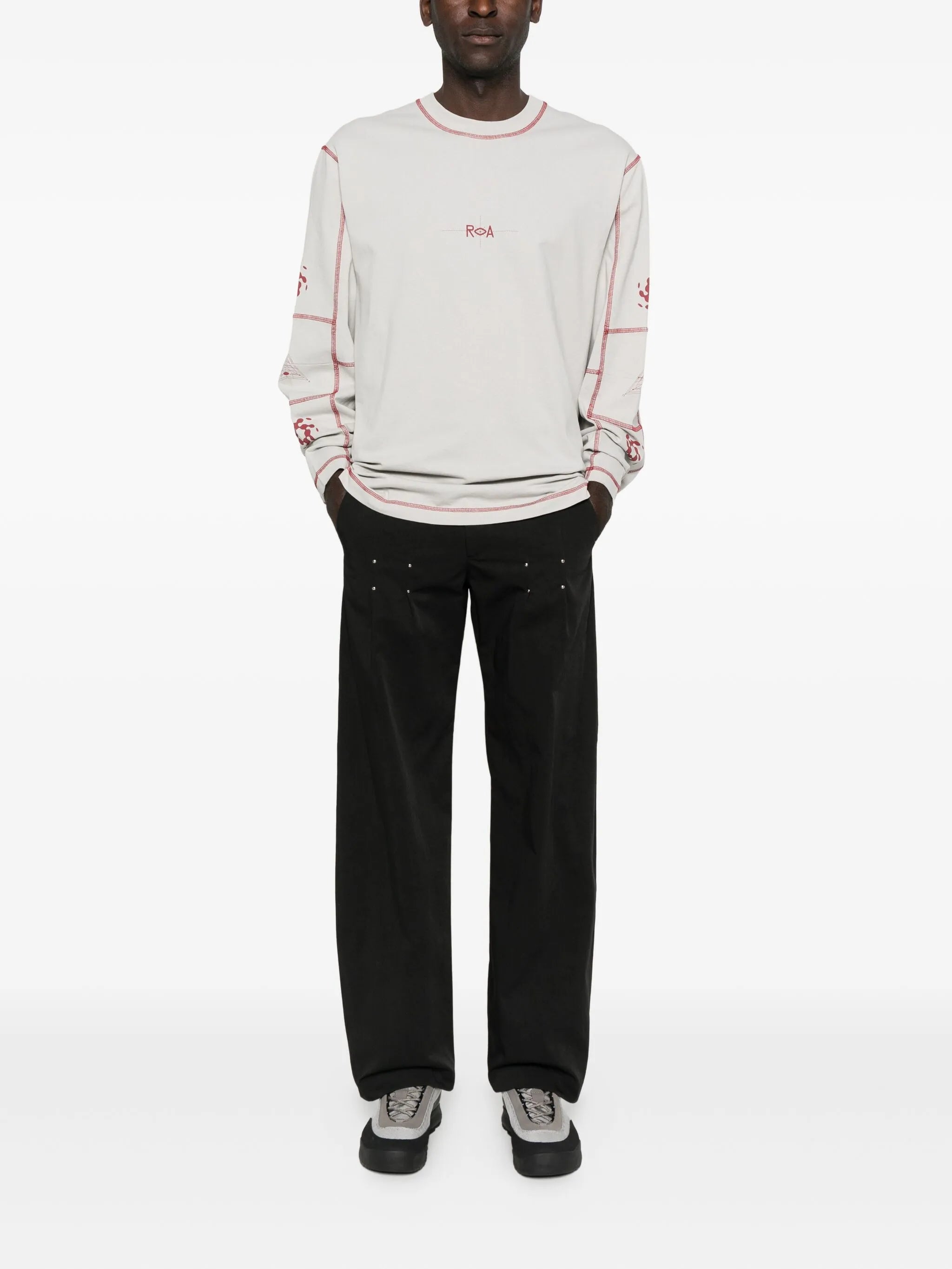stitch-detail long-sleeve T-shirt