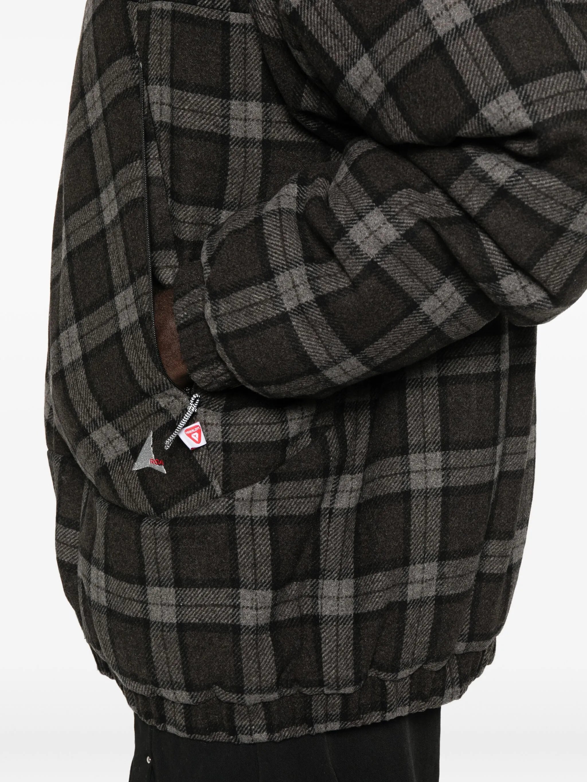 hooded checked jacket