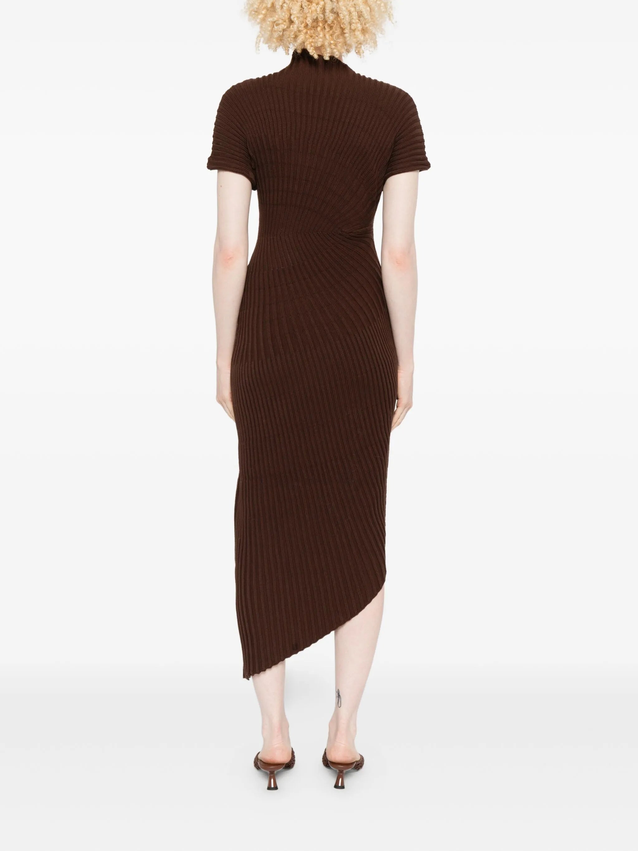 Chrysta ribbed asymmetric dress