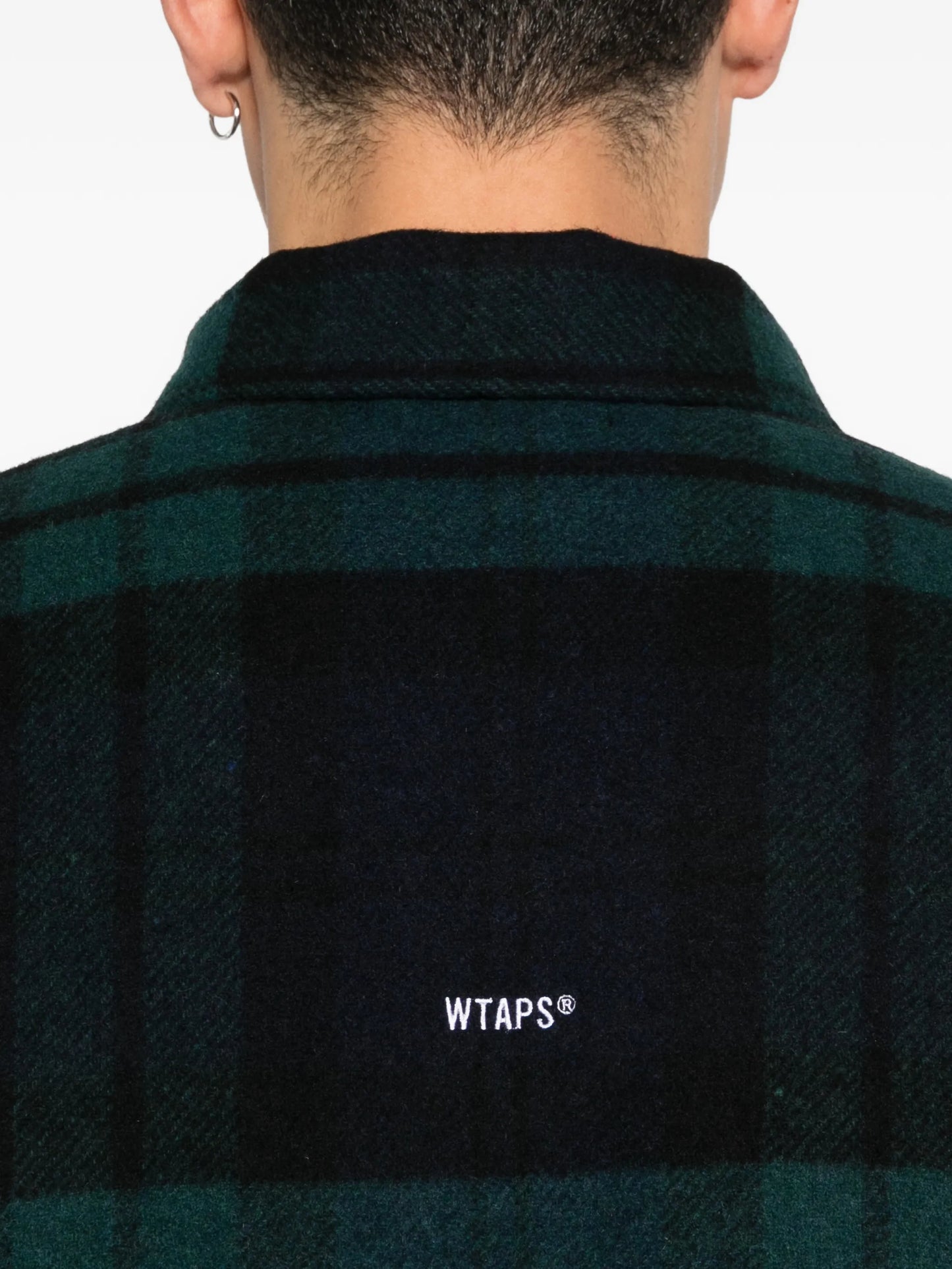 checked zip-up shirt jacket