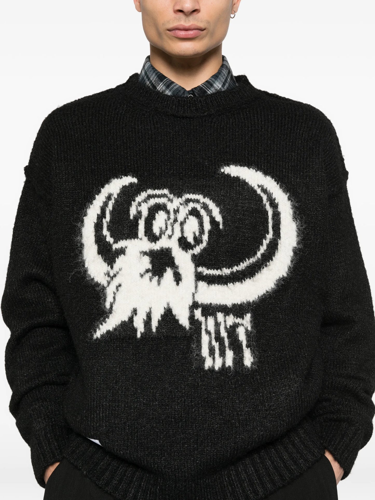 graphic crew-neck sweater