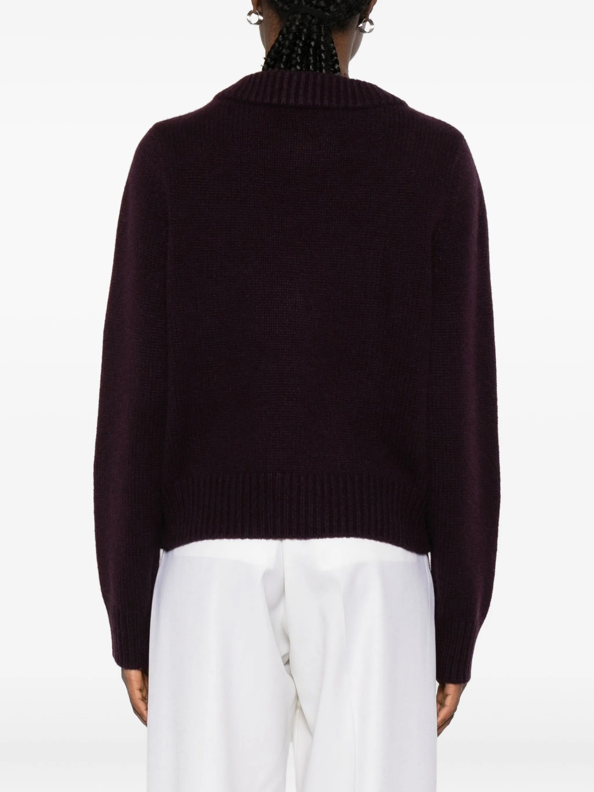 knit chunky V neck