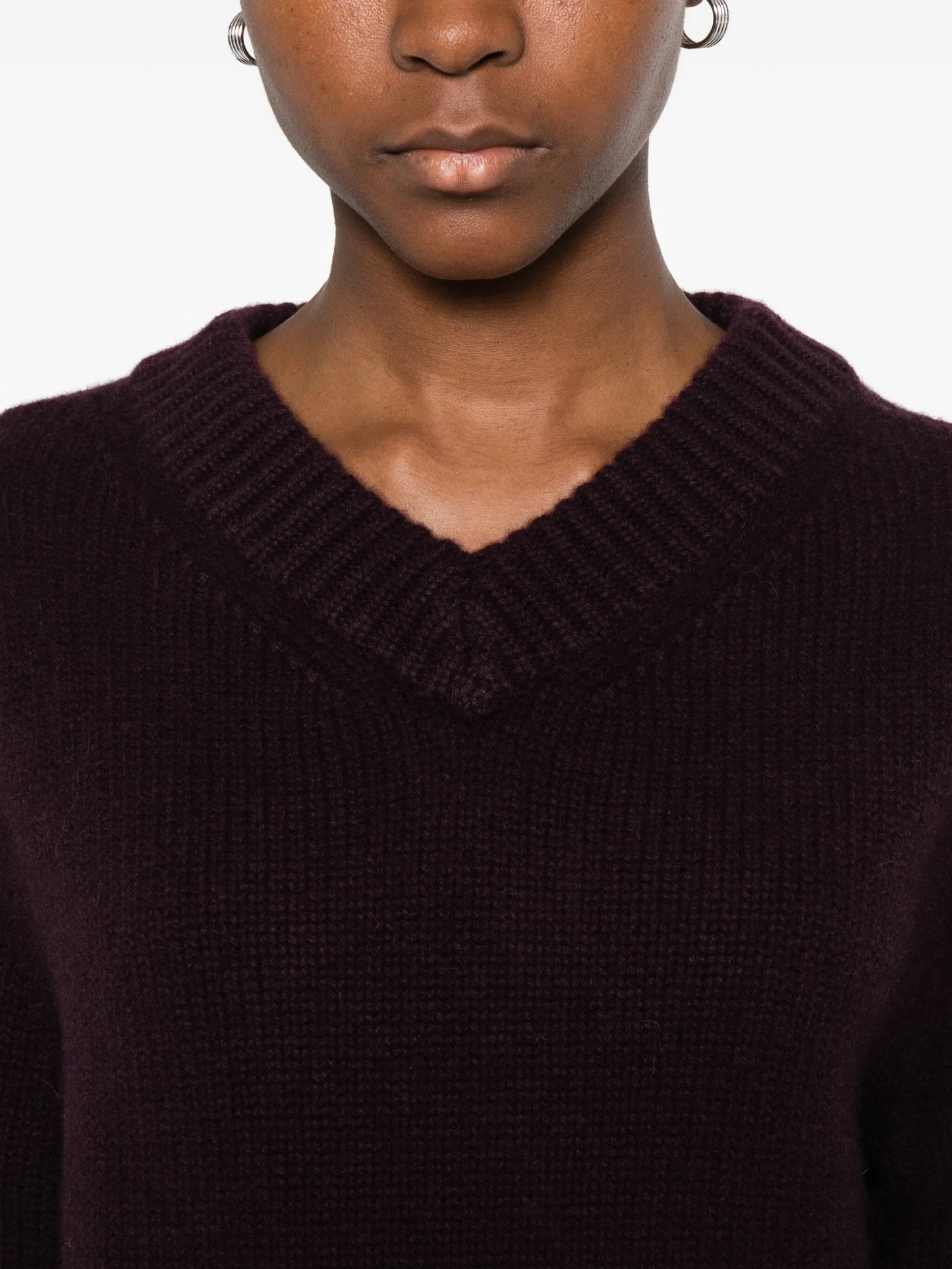 knit chunky V neck