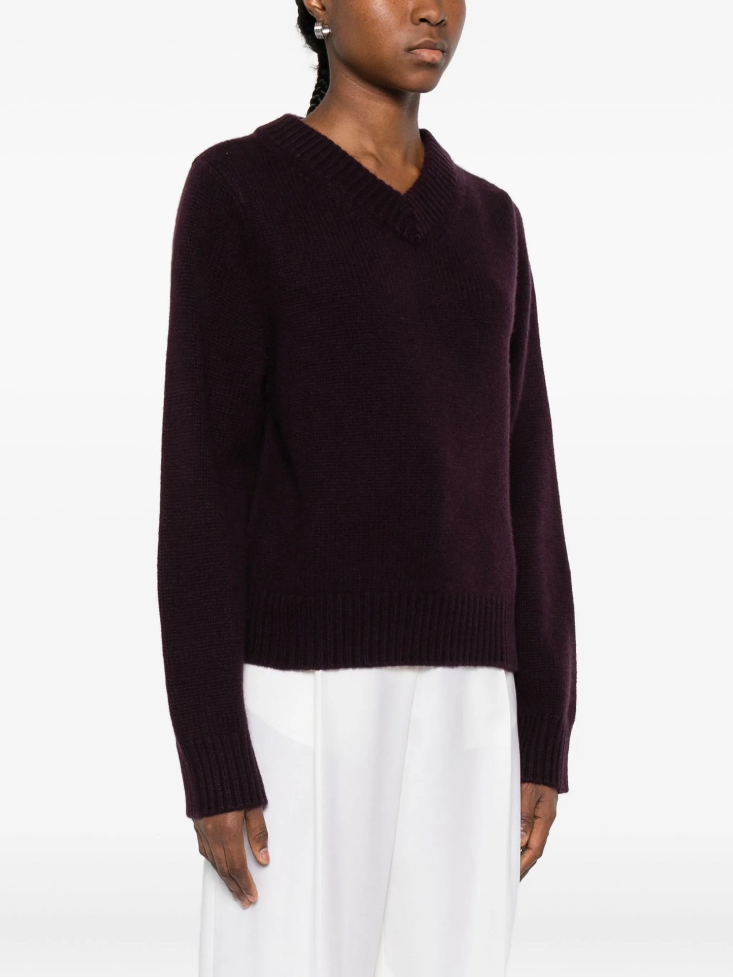 knit chunky V neck