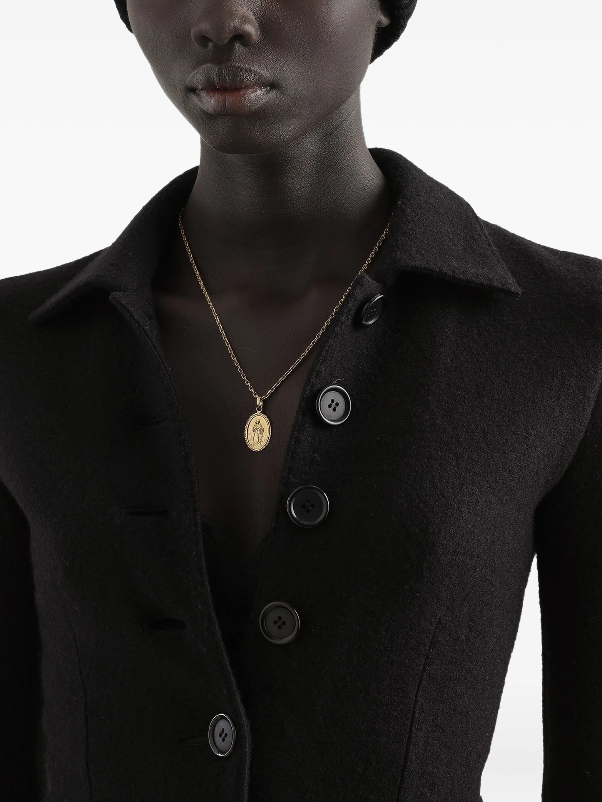 button-fastening virgin-wool jacket