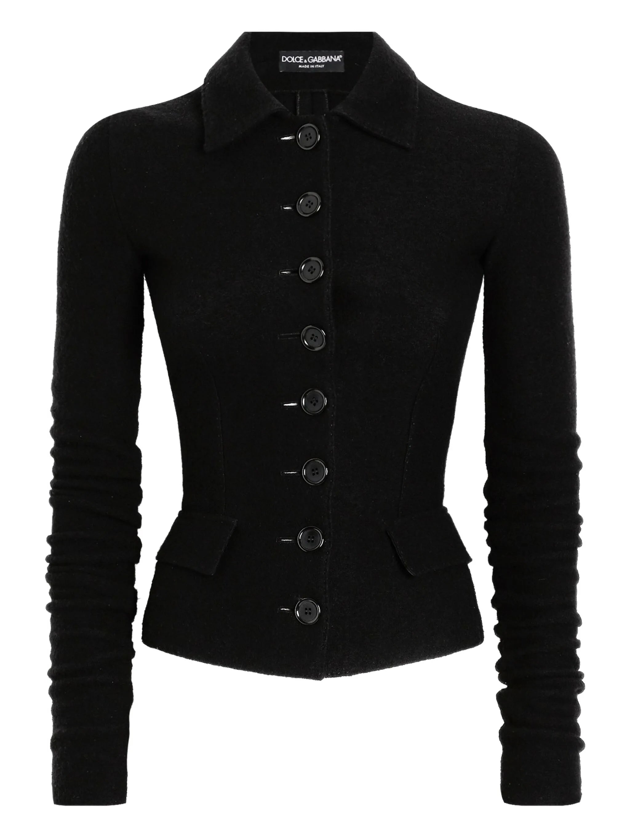 button-fastening virgin-wool jacket