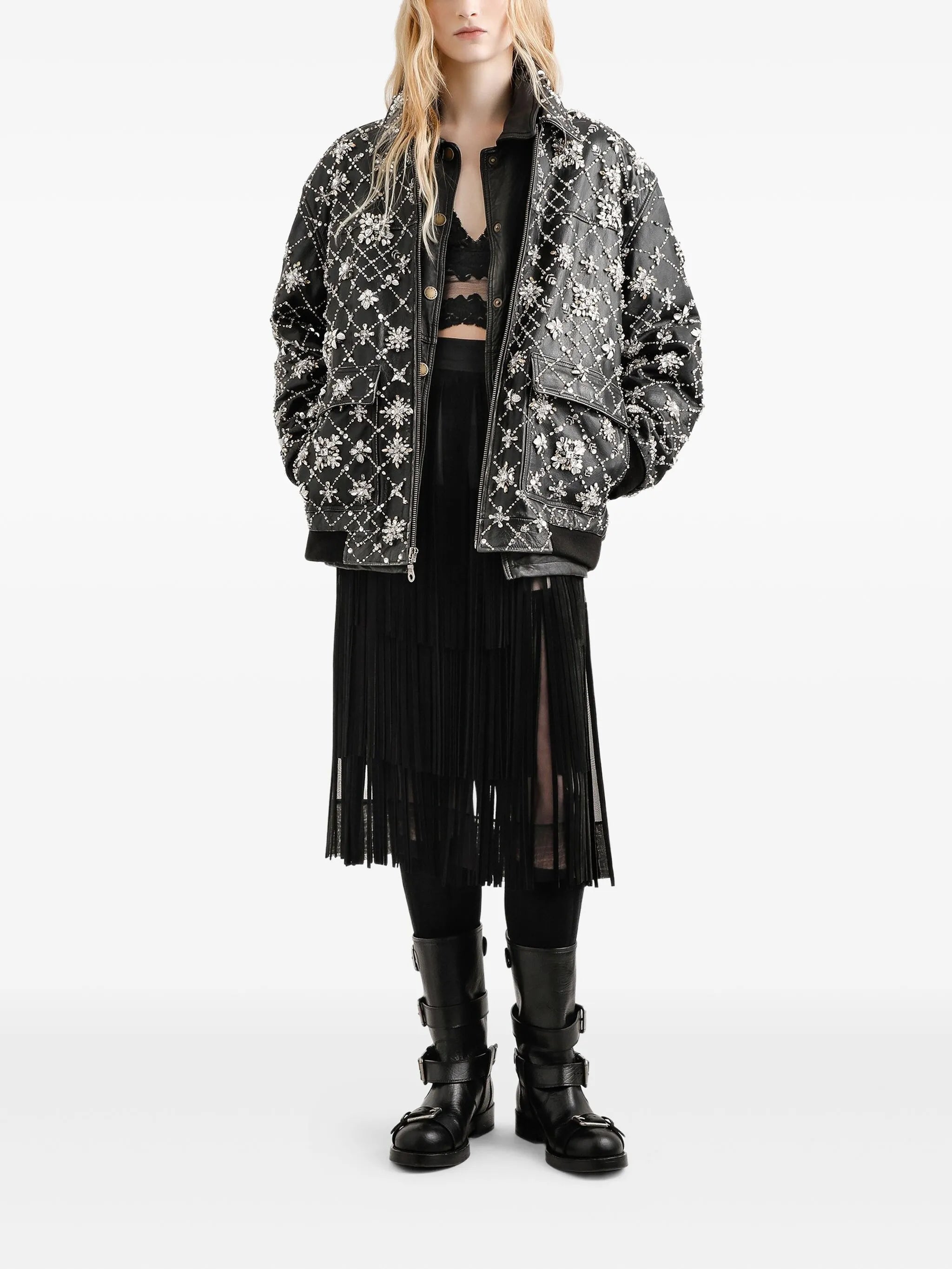 fringed organza skirt