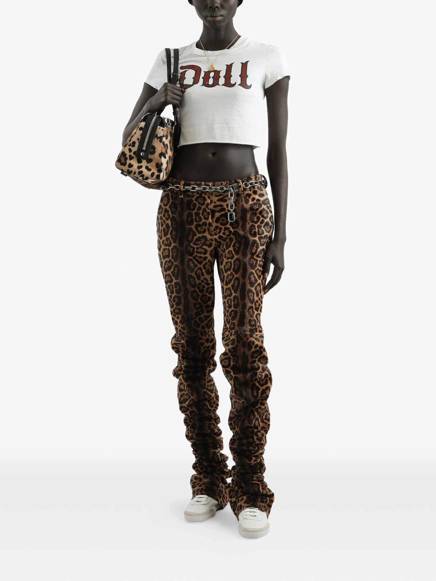 doll-print crop top