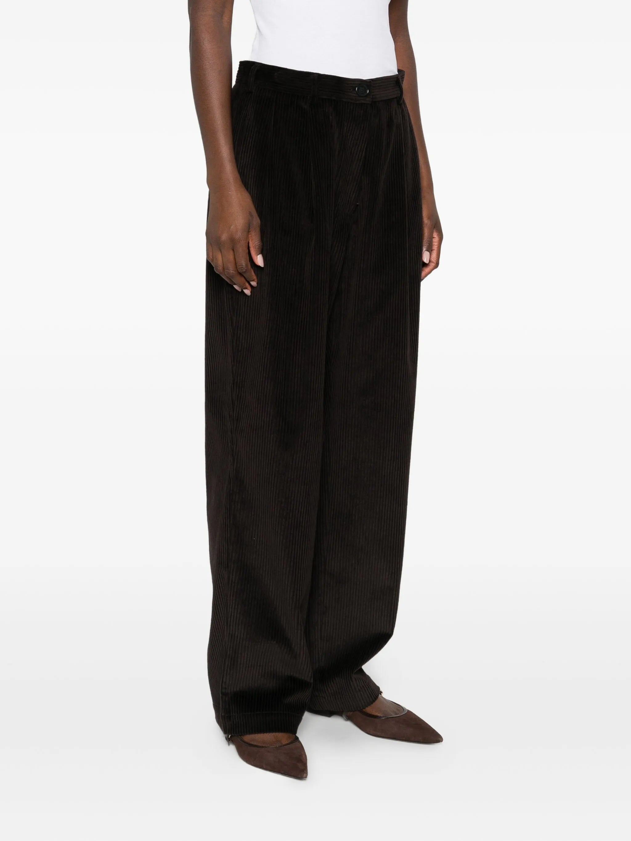 corduroy straight-leg trousers