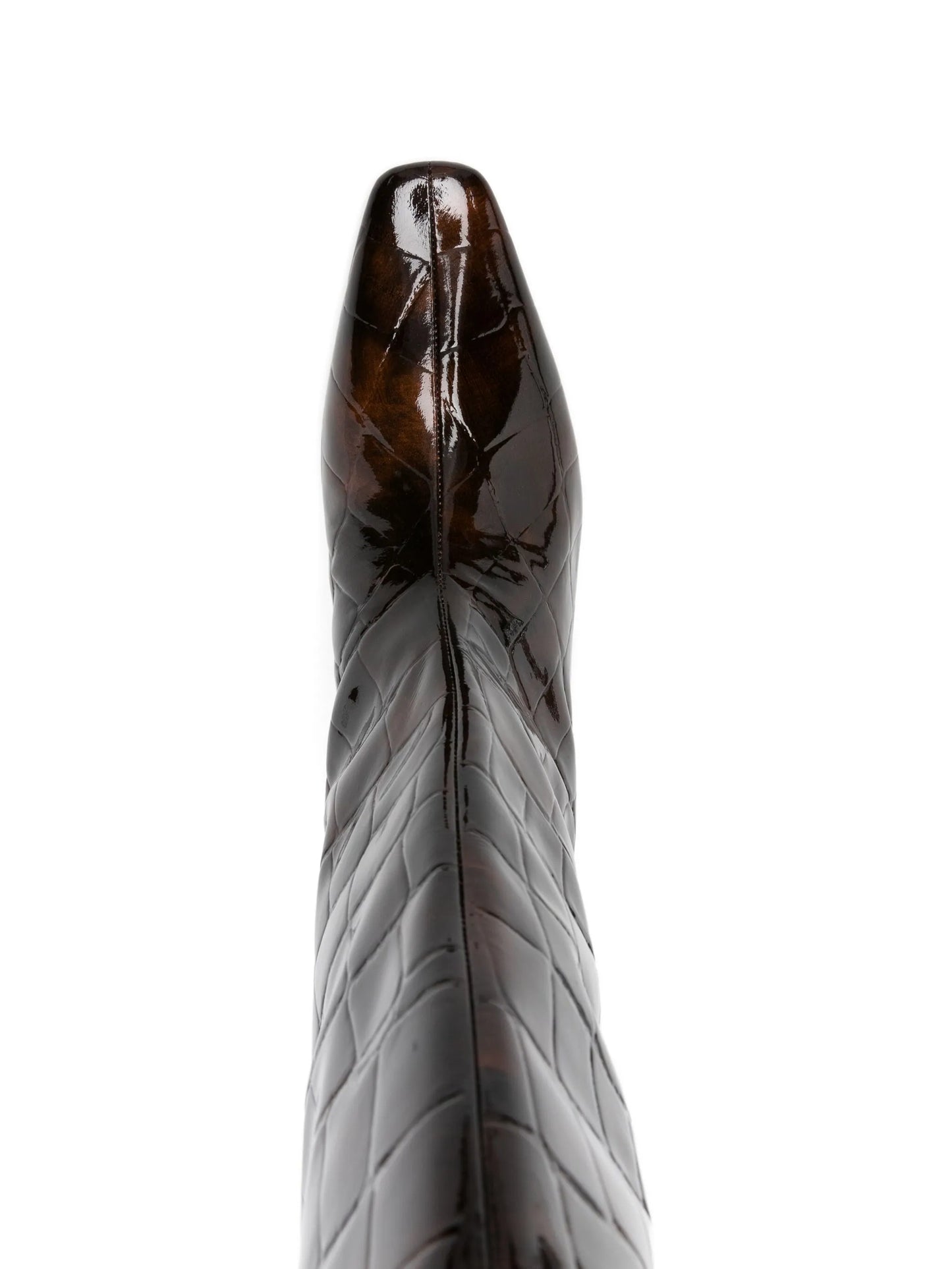 55mm Taliah crocodile-effect knee-high boots