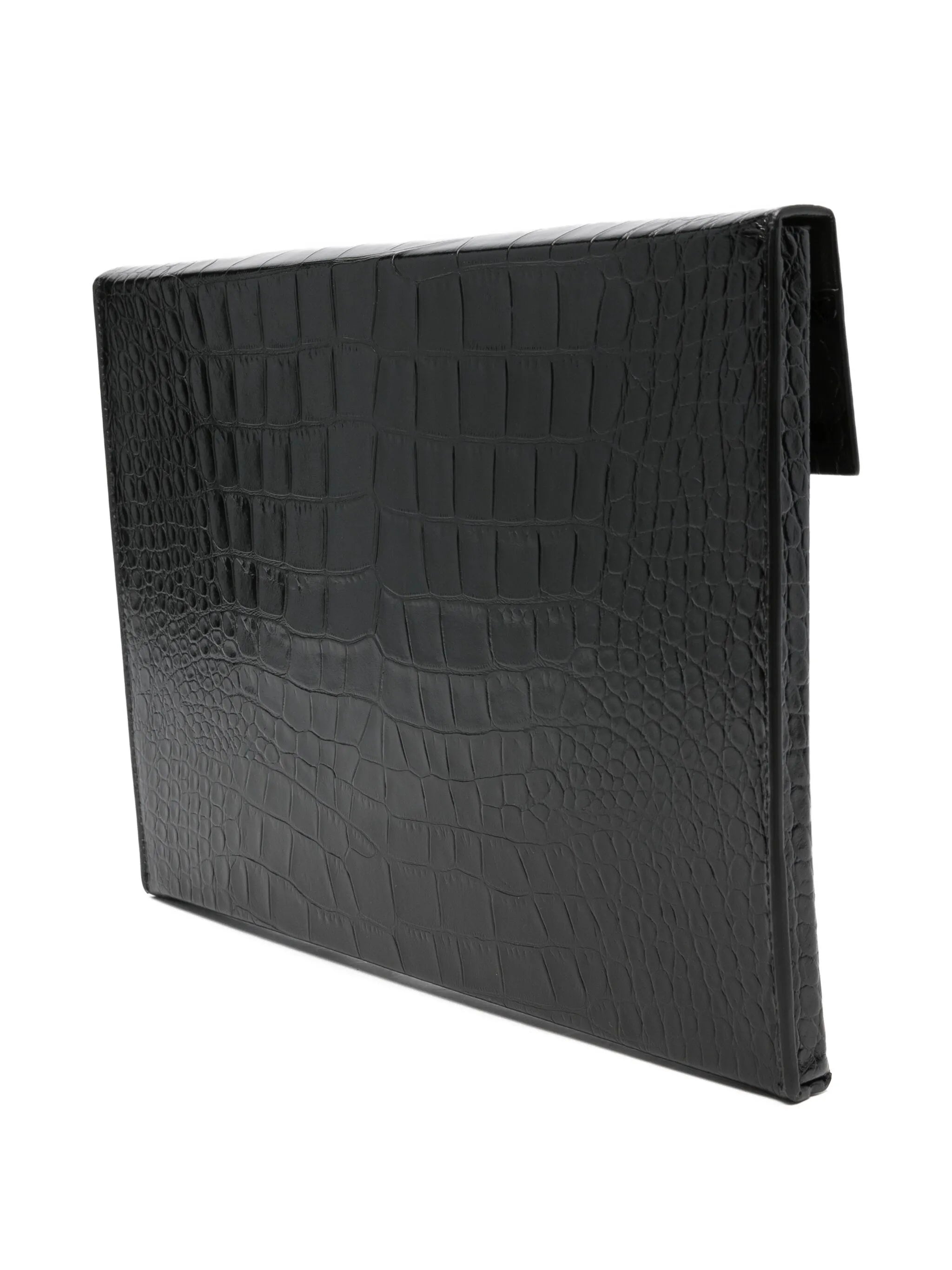 crocodile-pattern flap portfolio