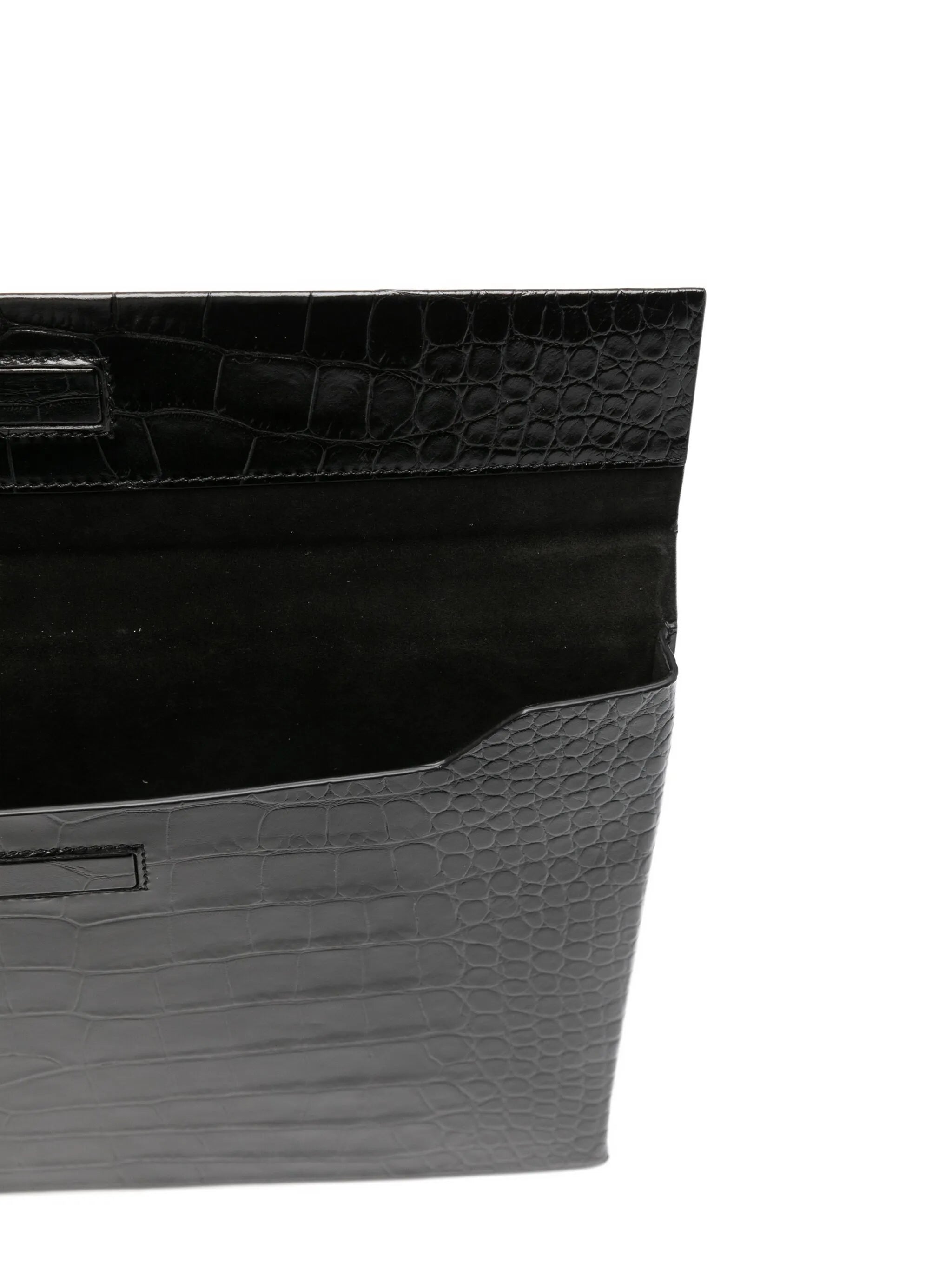 crocodile-pattern flap portfolio