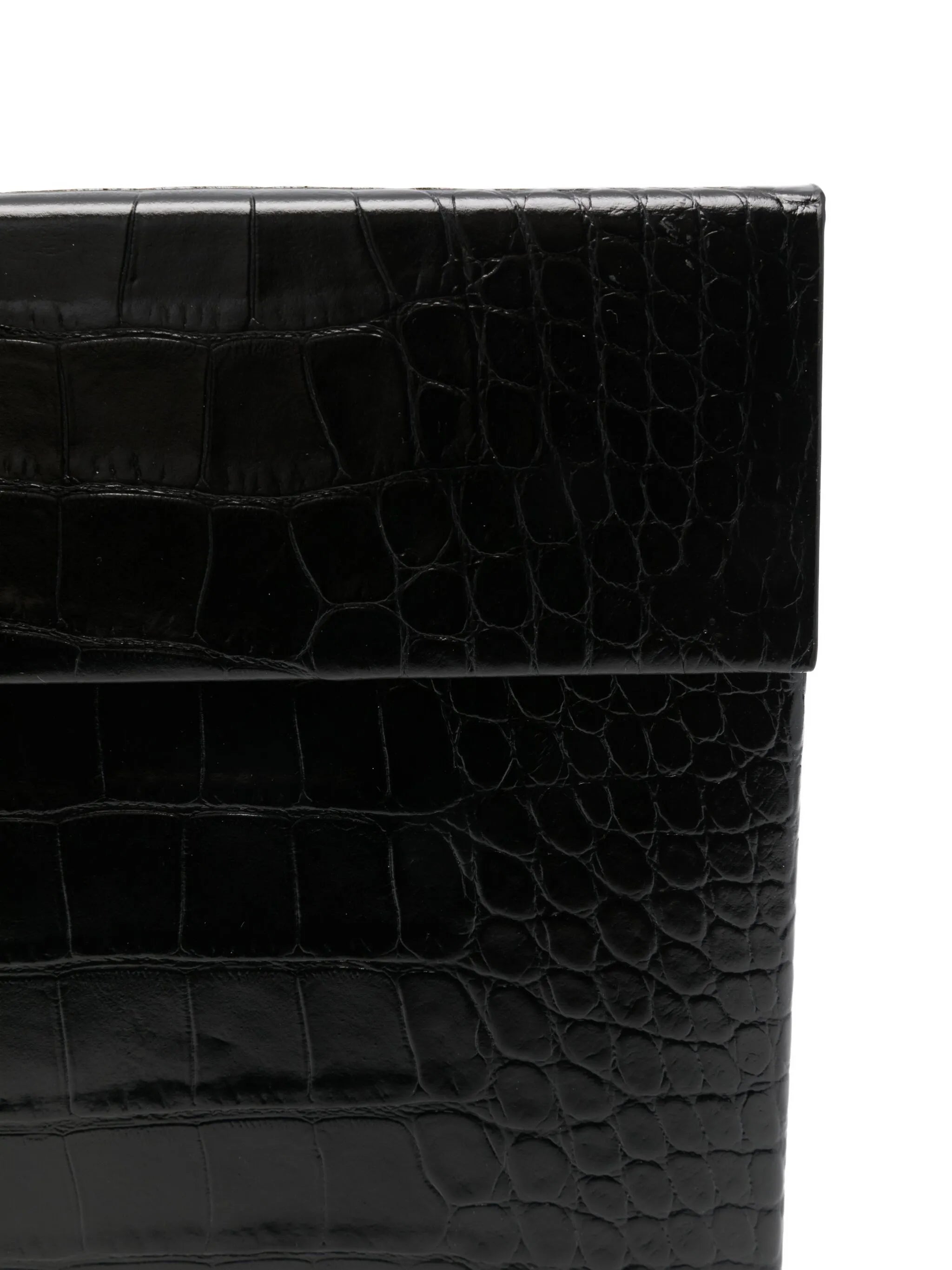crocodile-pattern flap portfolio