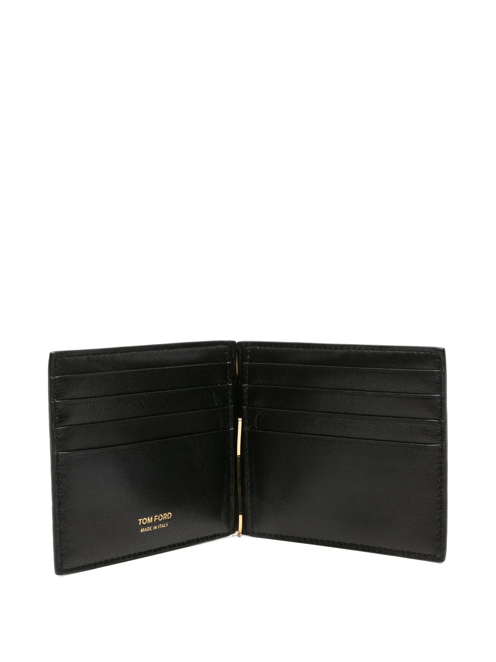 crocodile-print money clip wallet