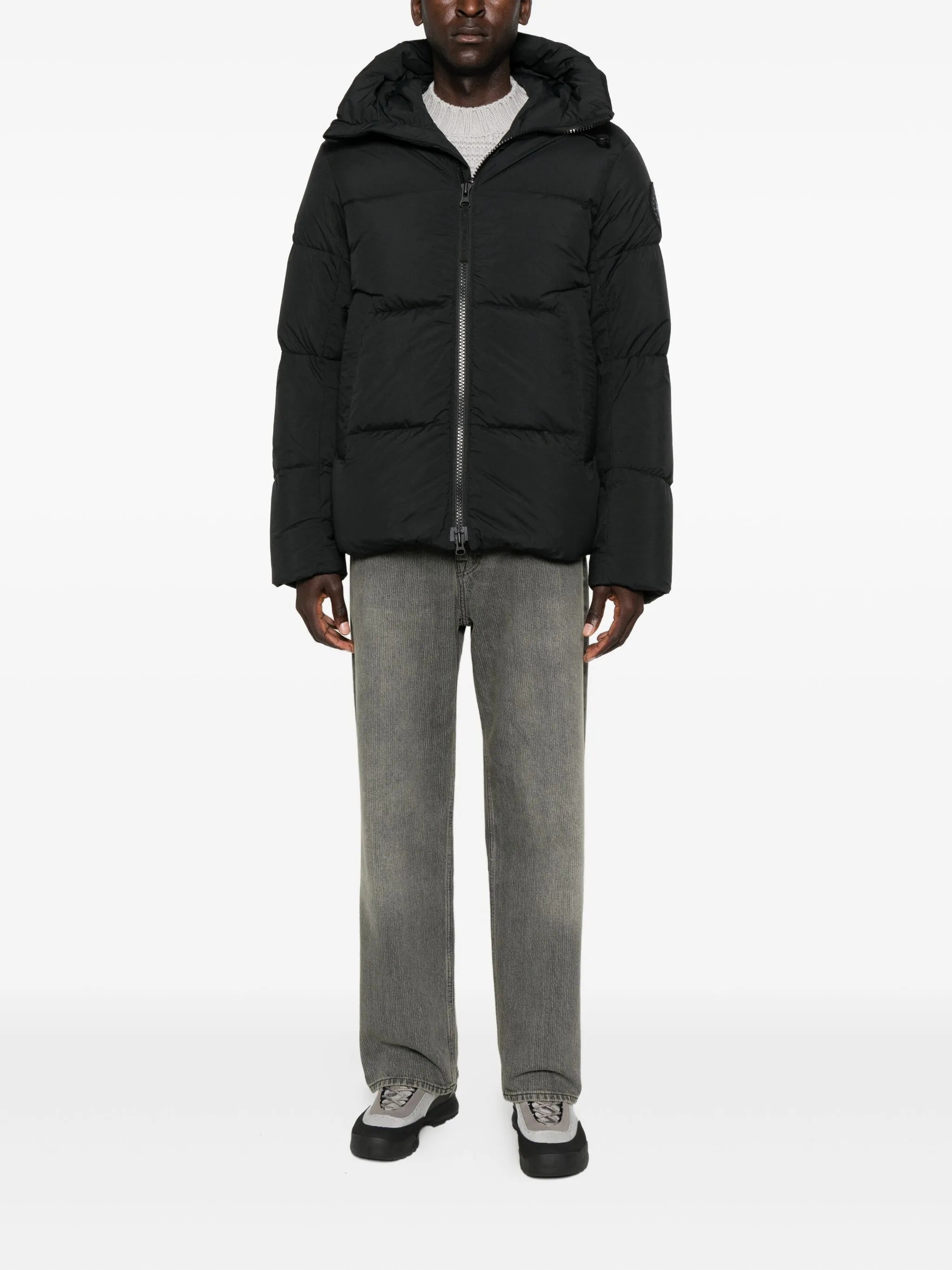 logo-motif puffer jacket