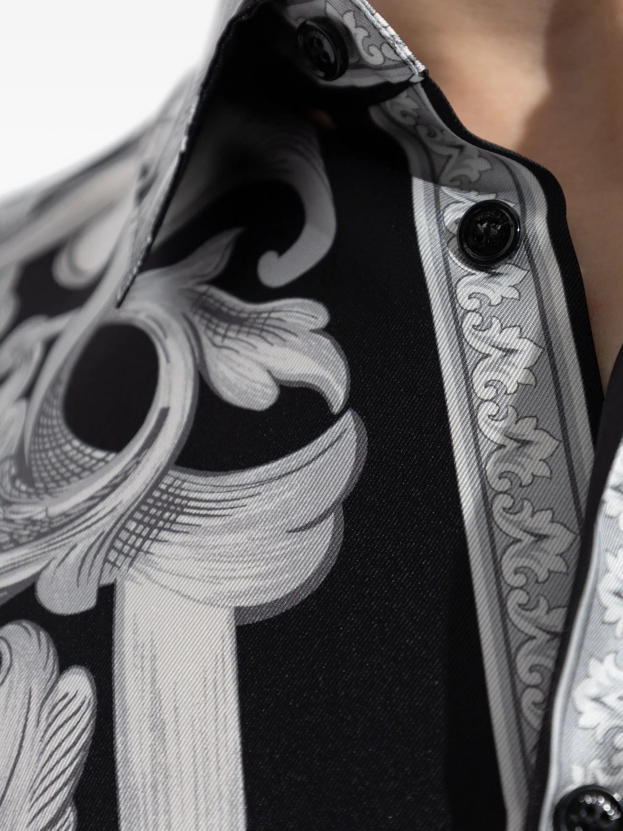 Barocco-print silk shirt