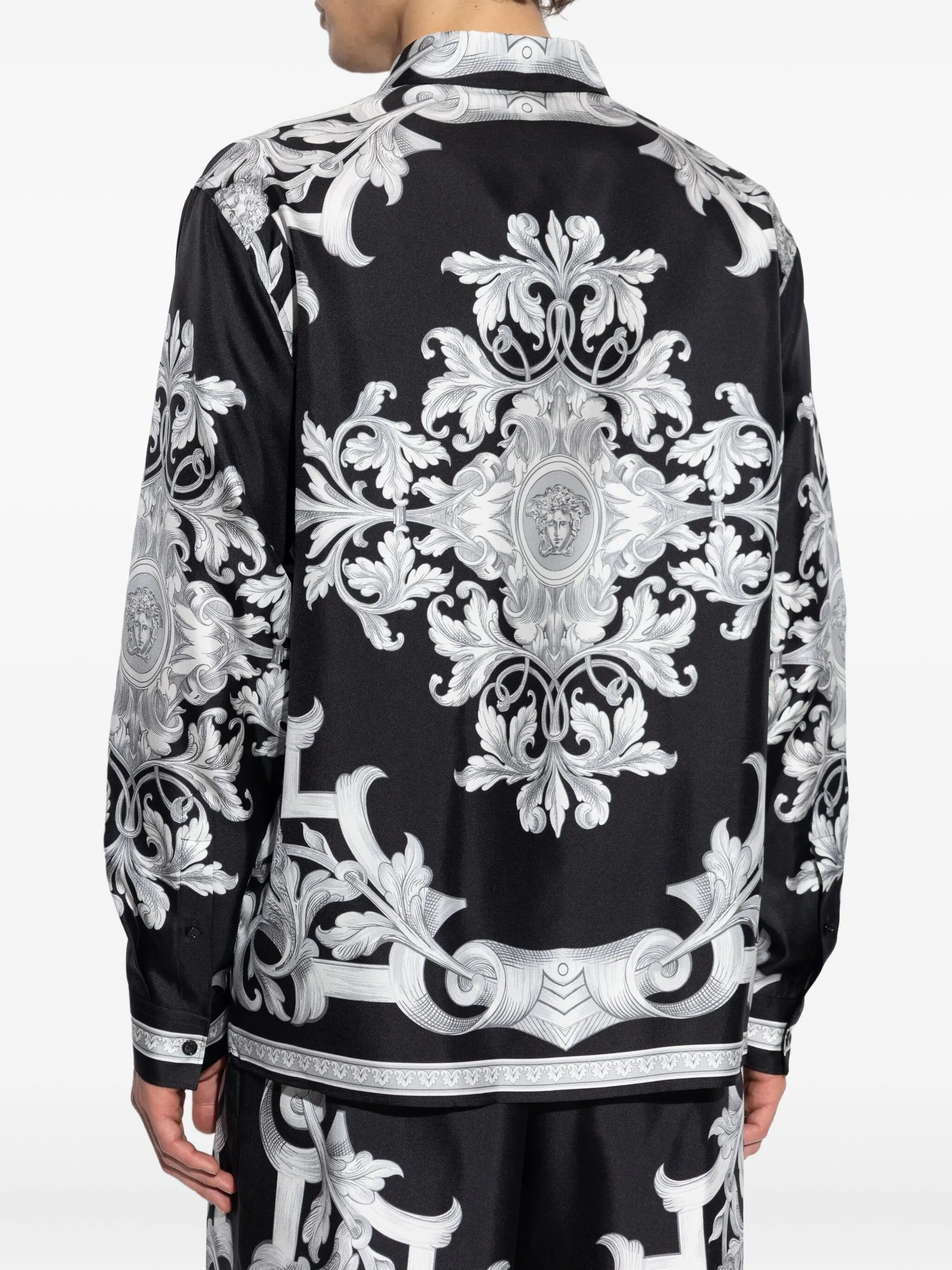 Barocco-print silk shirt