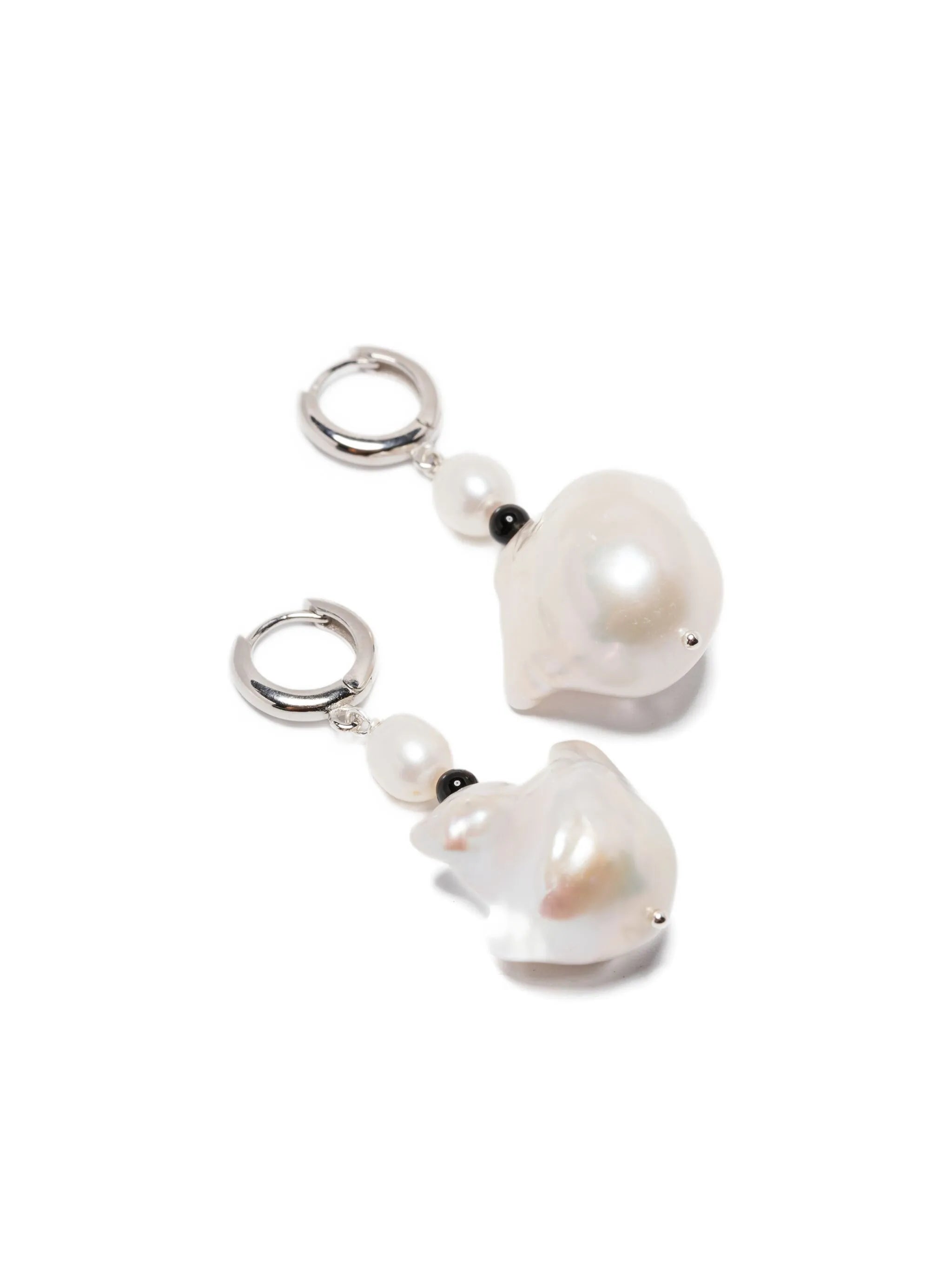 sterling silver Host pearl and onyx earrings