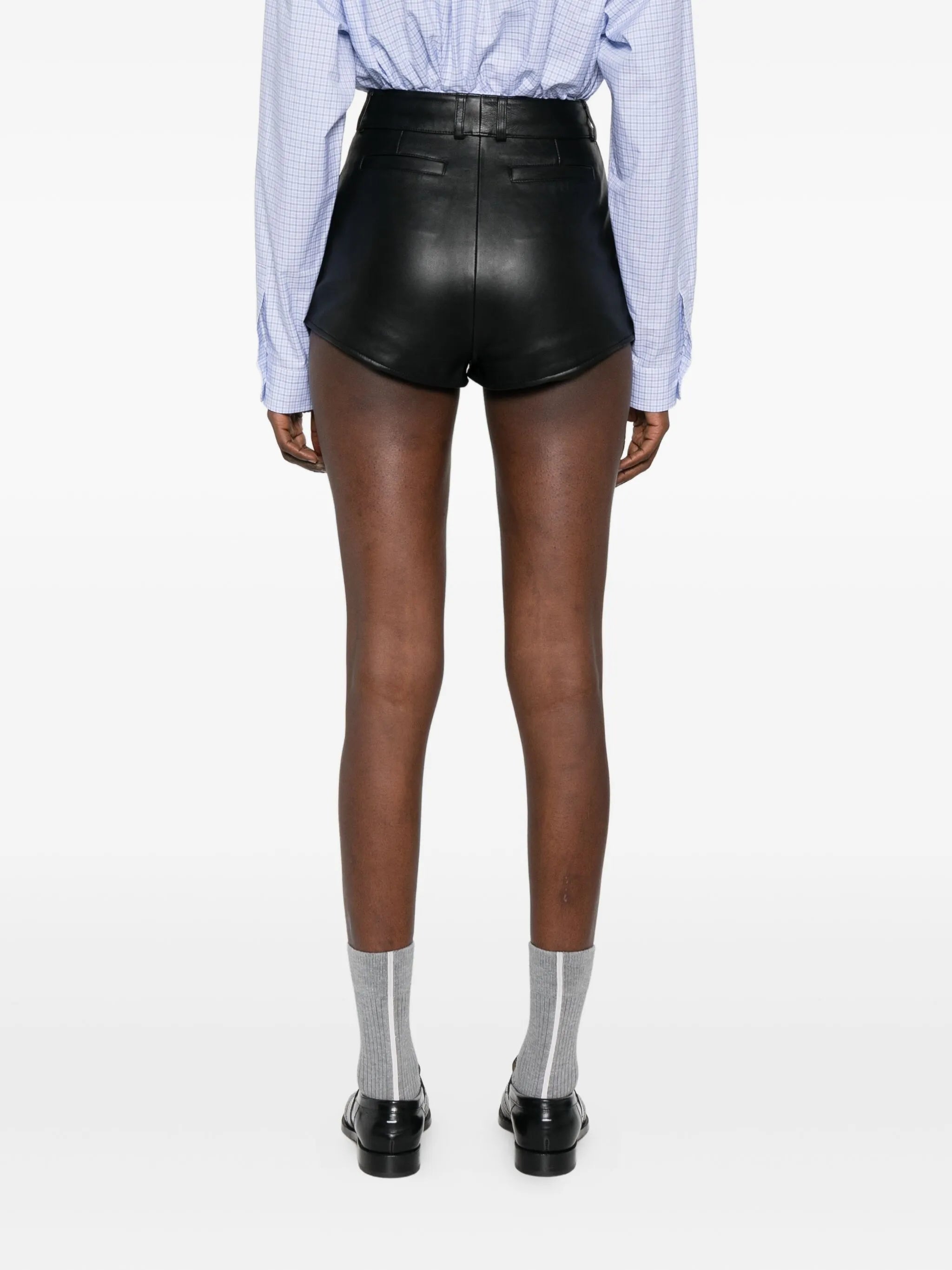 leather pocket shorts