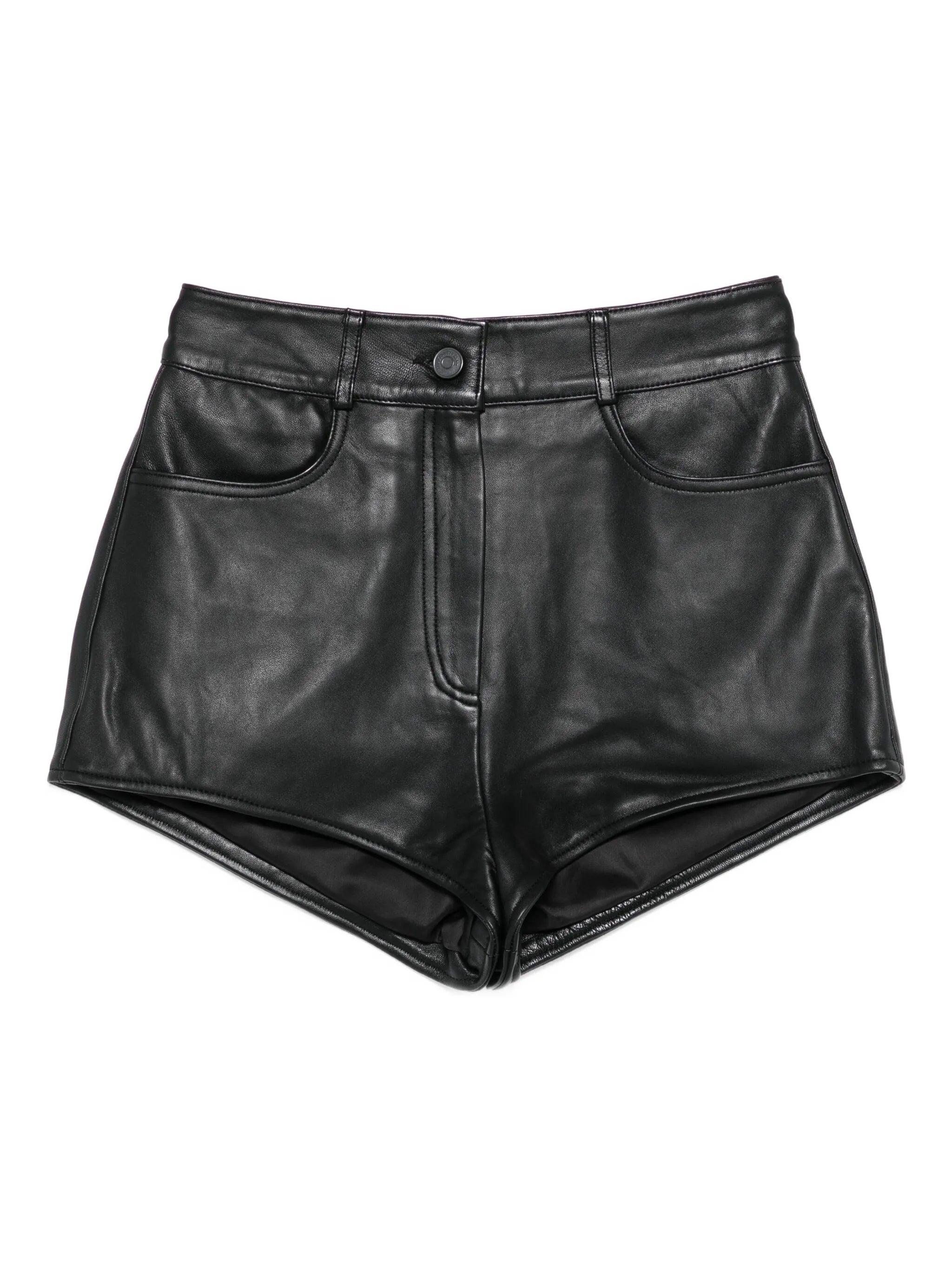 leather pocket shorts