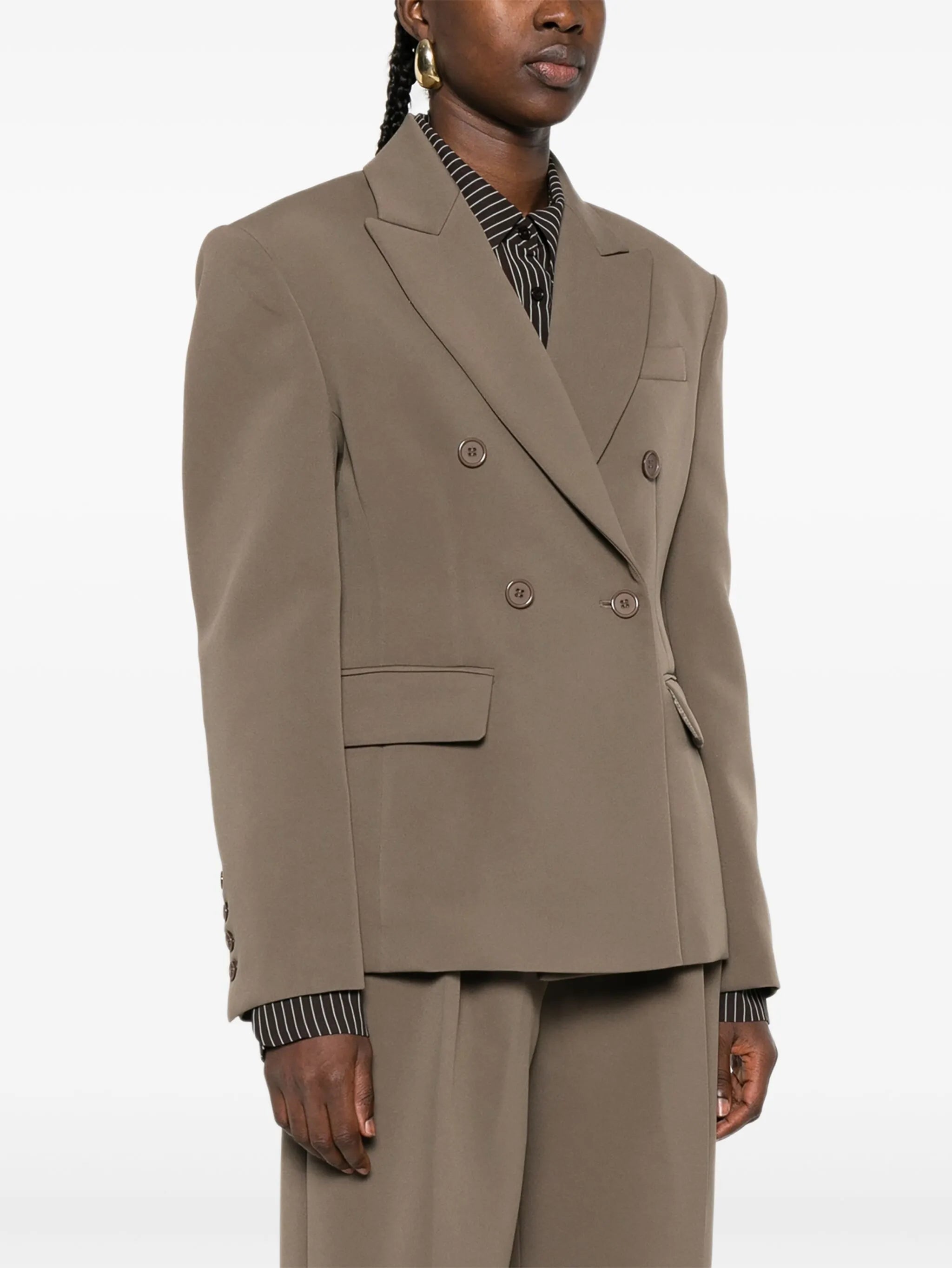 peak-lapel double-breasted blazer