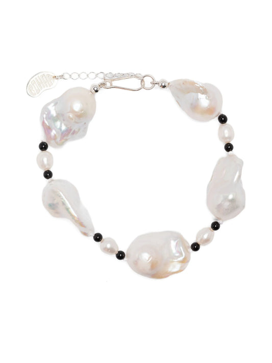 sterling silver Host pearl and onyx bracelet