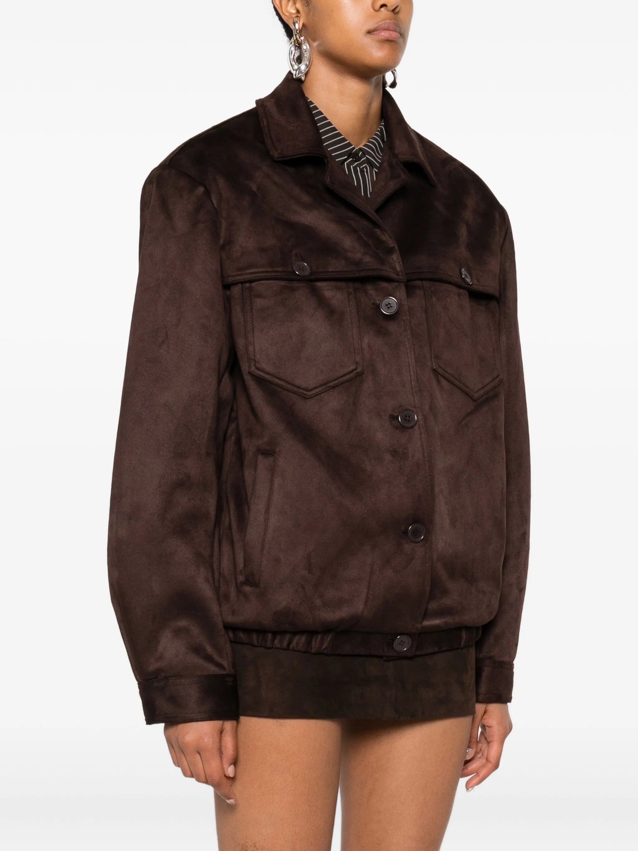 Hester faux suede button jacket