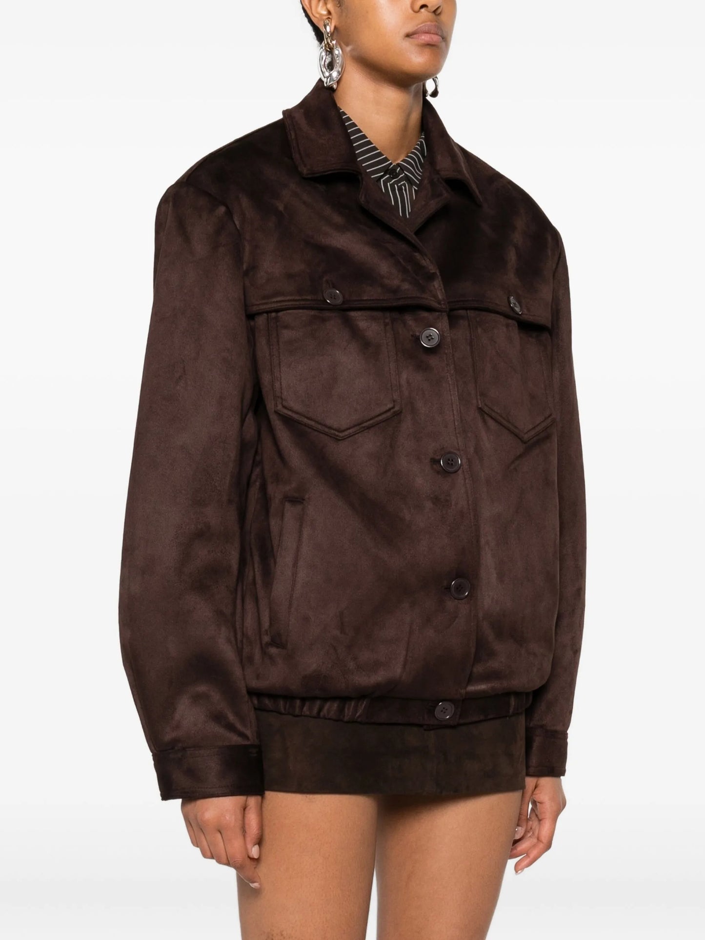 Hester faux suede button jacket
