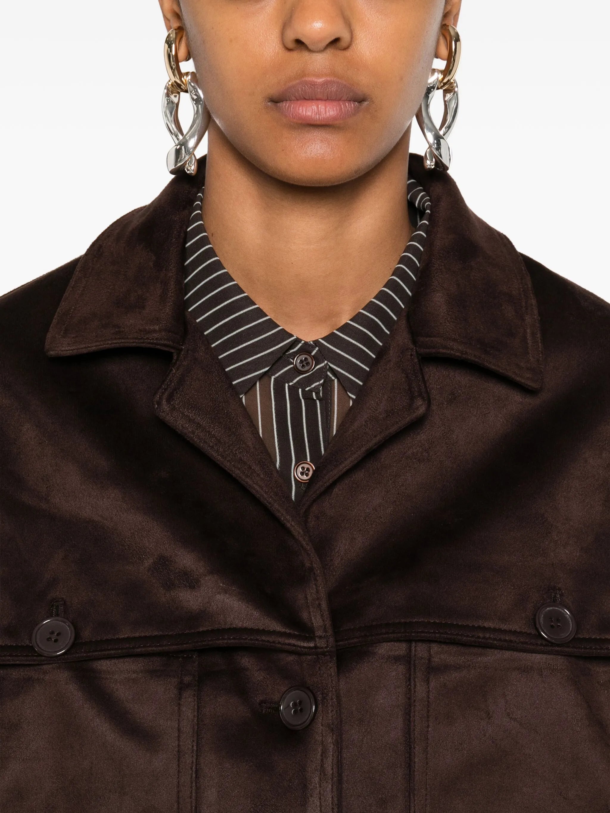 Hester faux suede button jacket