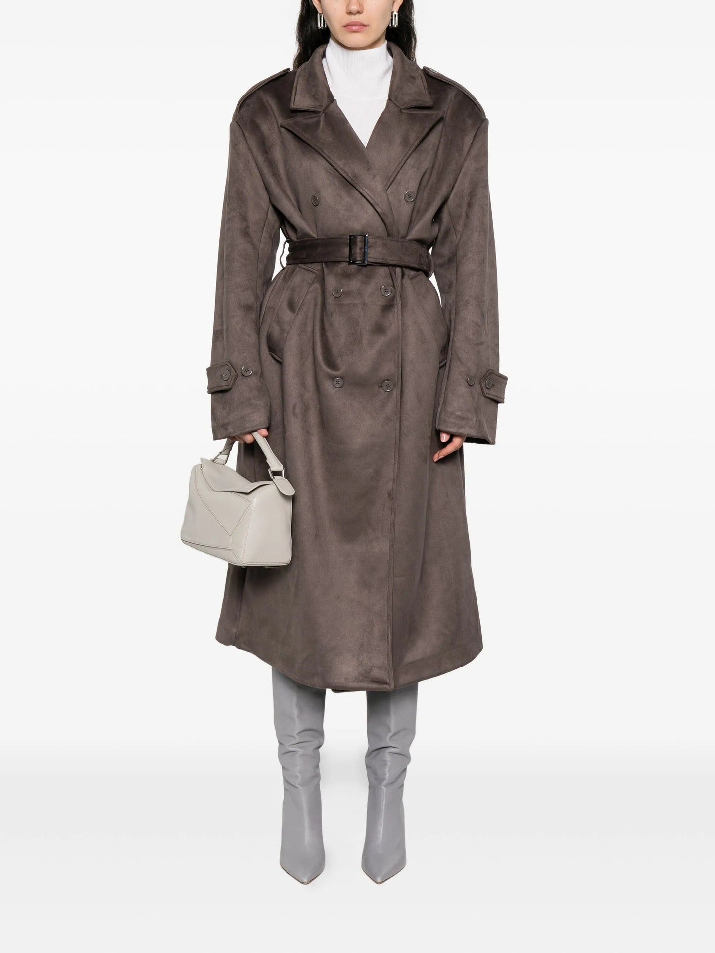 Pembroke belted double-breasted trench coat