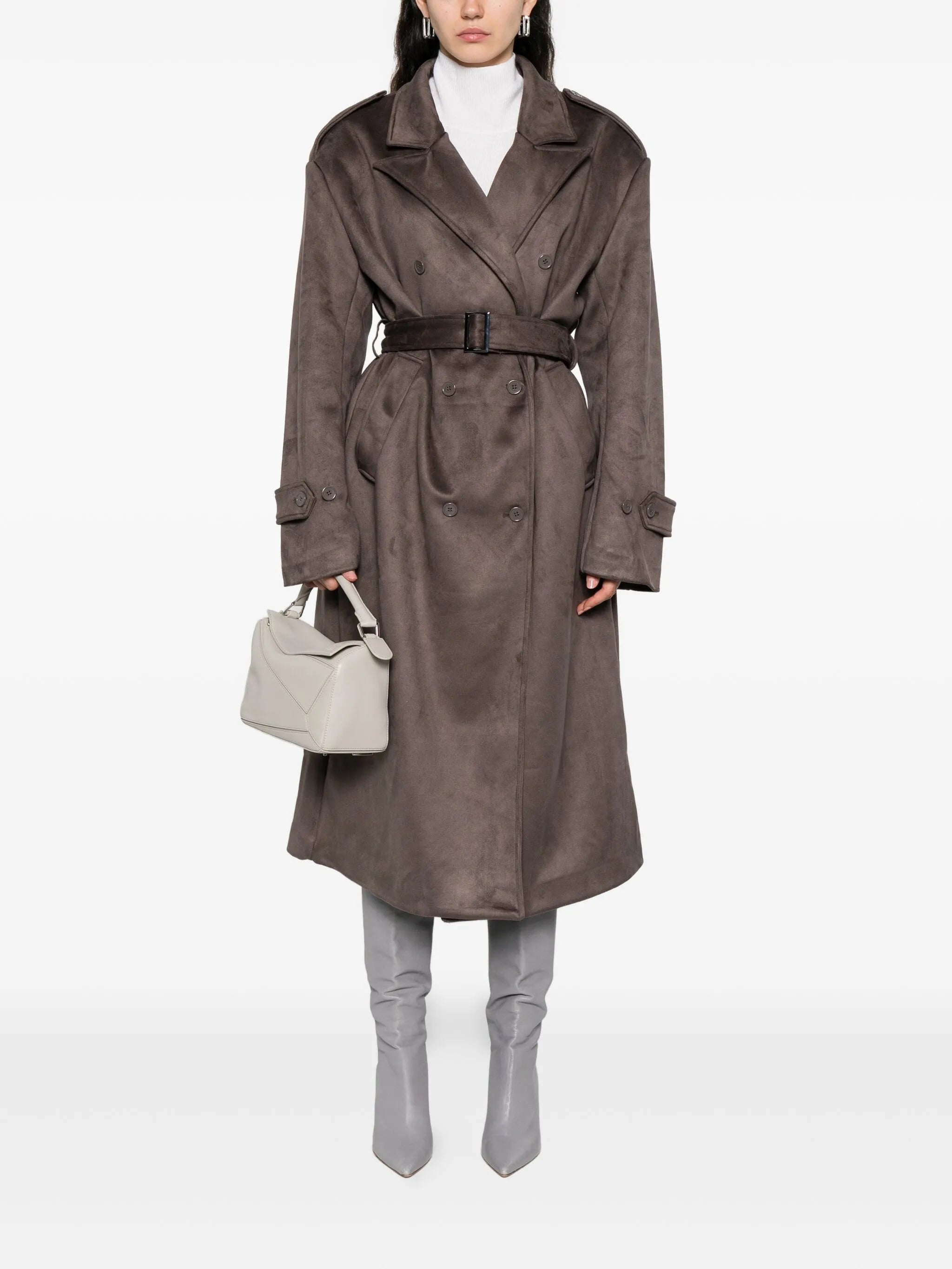 Pembroke belted double-breasted trench coat
