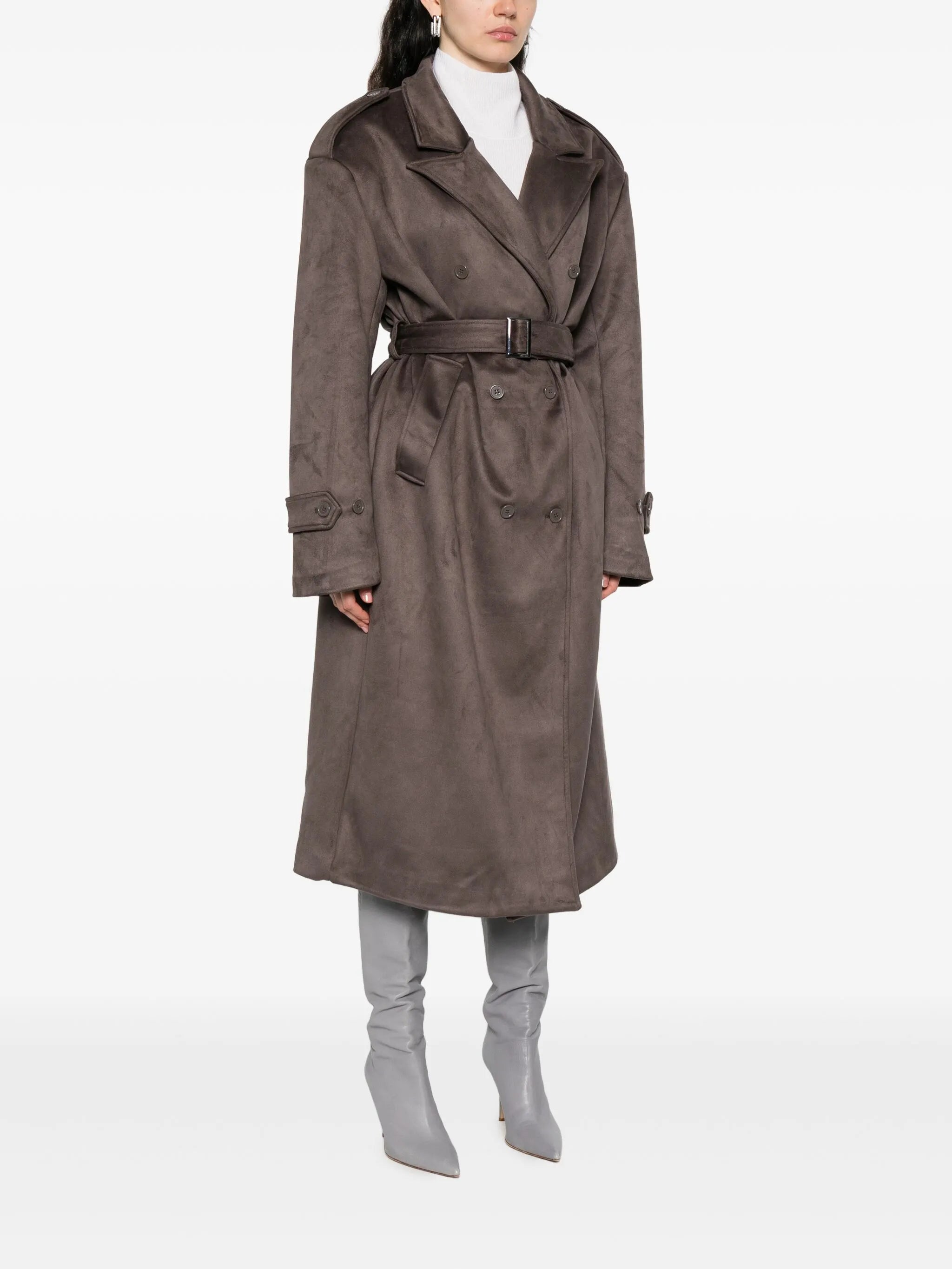 Pembroke belted double-breasted trench coat