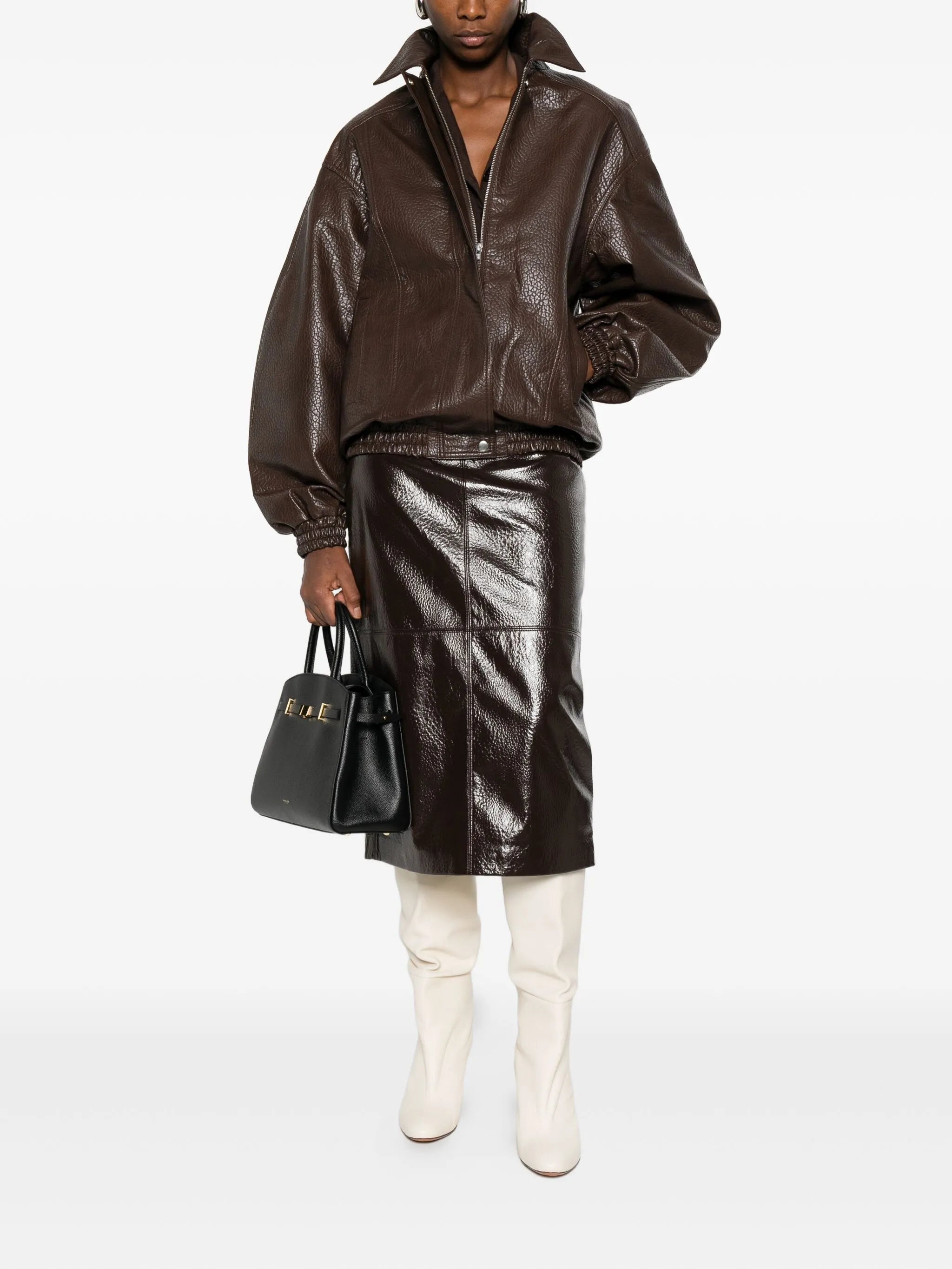 Prescott grained faux leather jacket