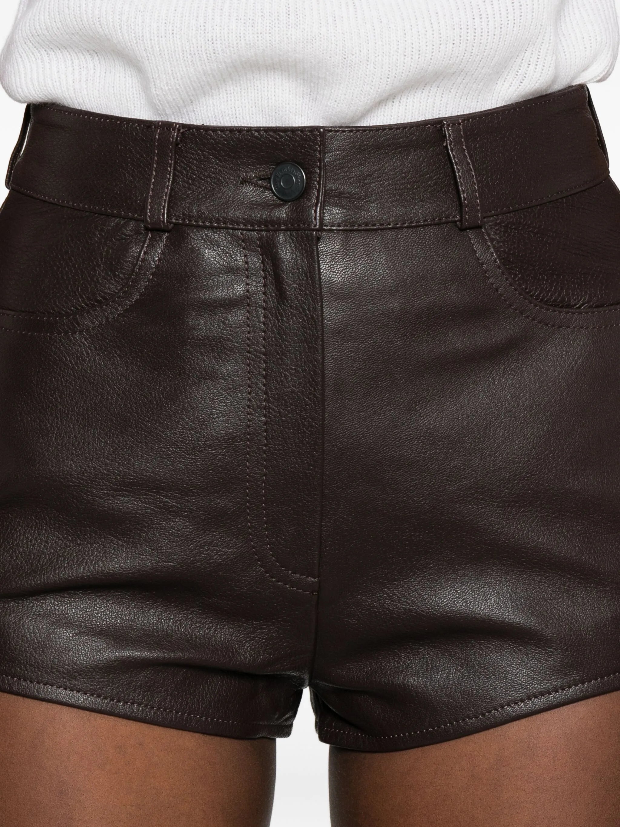 Loen leather pocket shorts