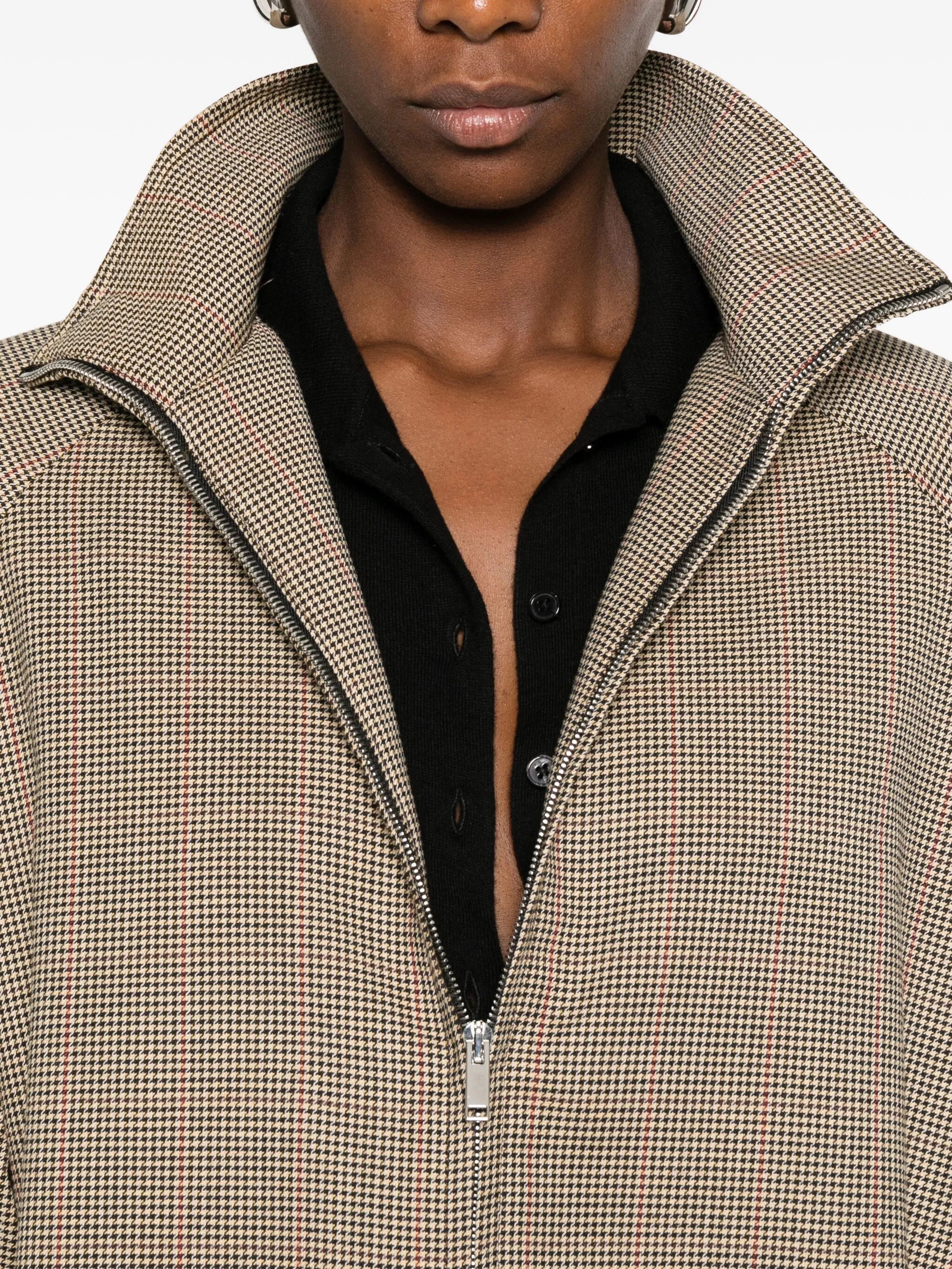 houndstooth bomber jacket