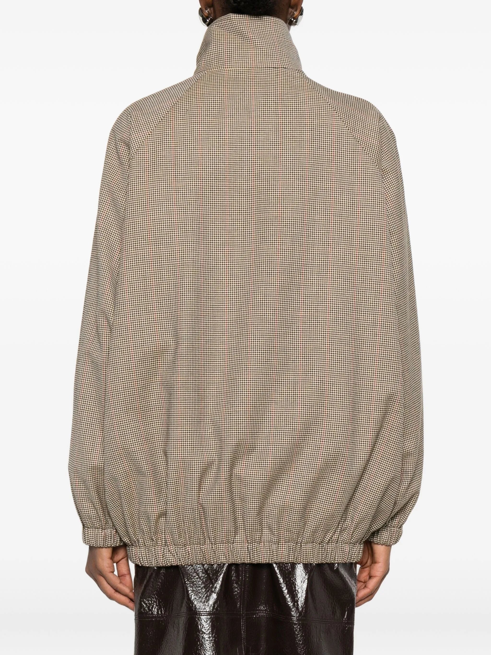 houndstooth bomber jacket