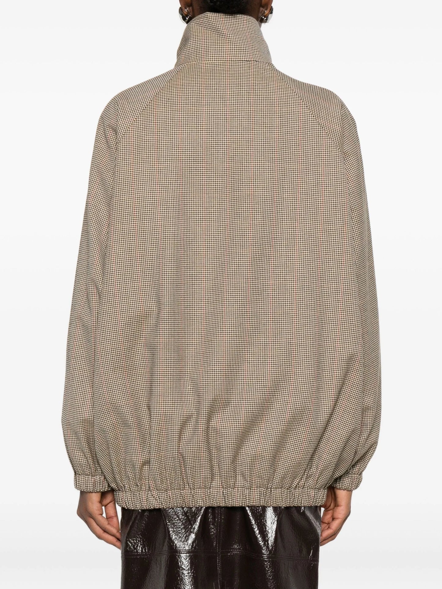 houndstooth bomber jacket