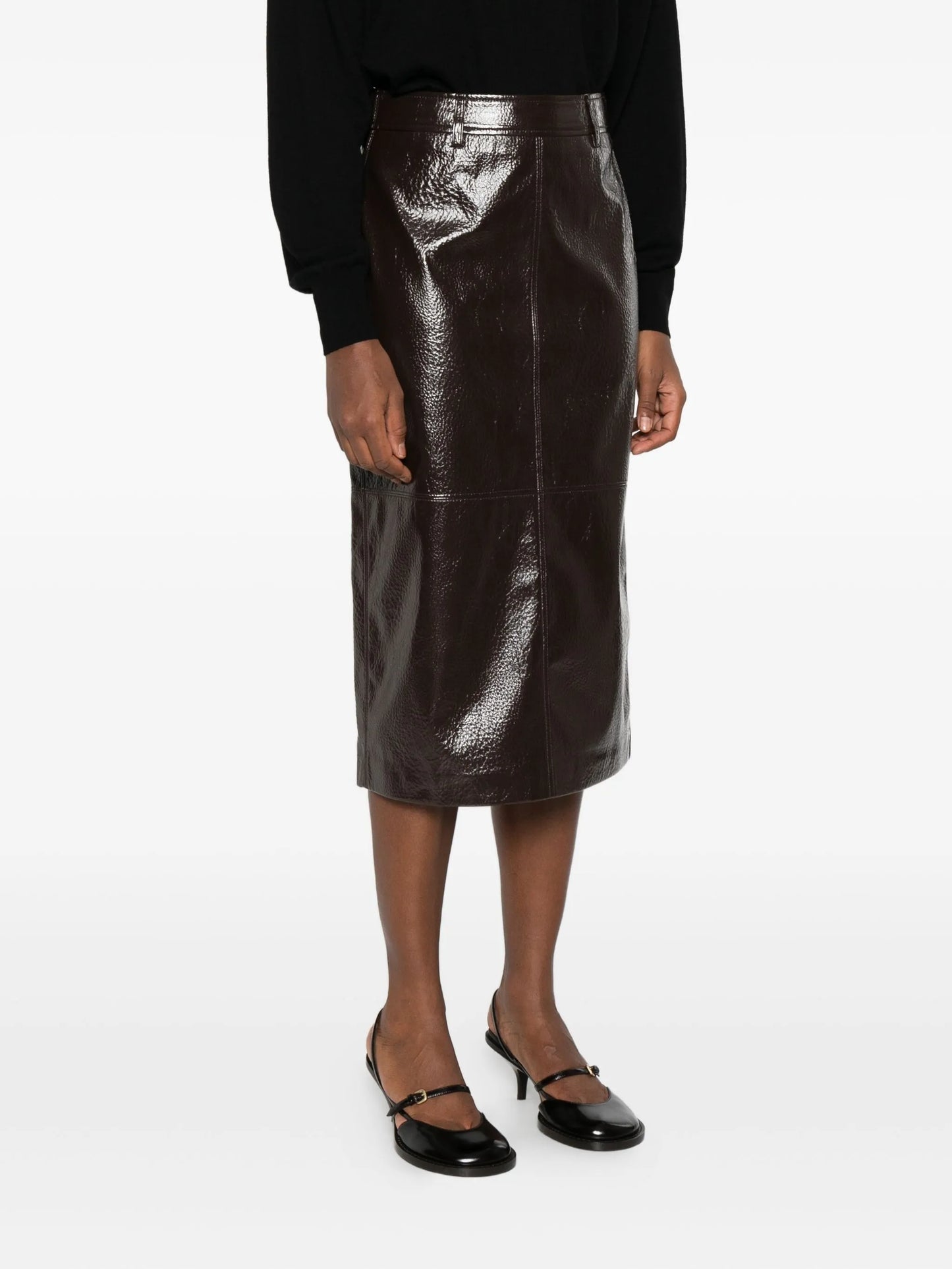 Taney crackled midi skirt